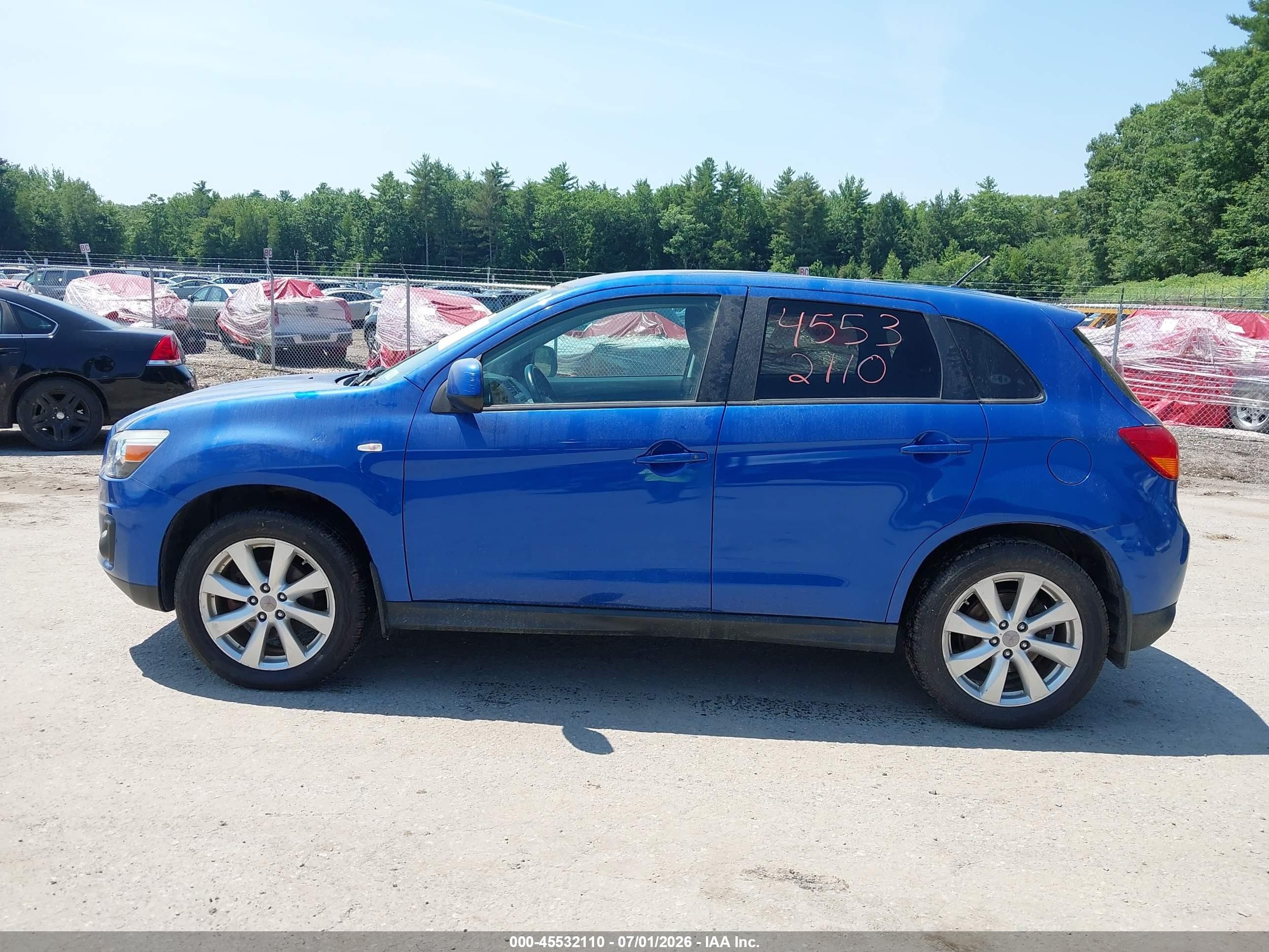2015 Mitsubishi Outlander Sport Es Blue vin: 4A4AR3AU2FE057110