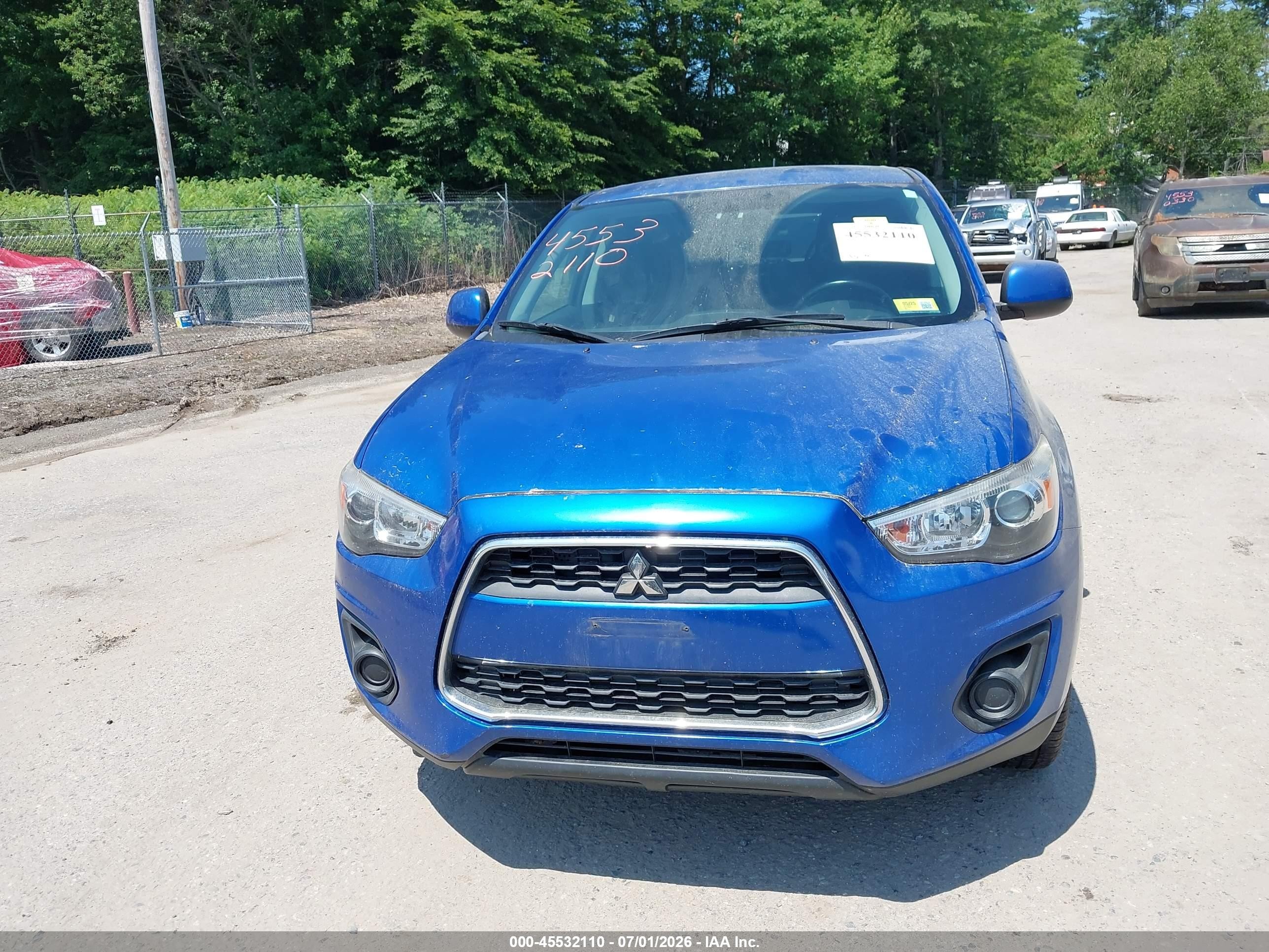 2015 Mitsubishi Outlander Sport Es Blue vin: 4A4AR3AU2FE057110