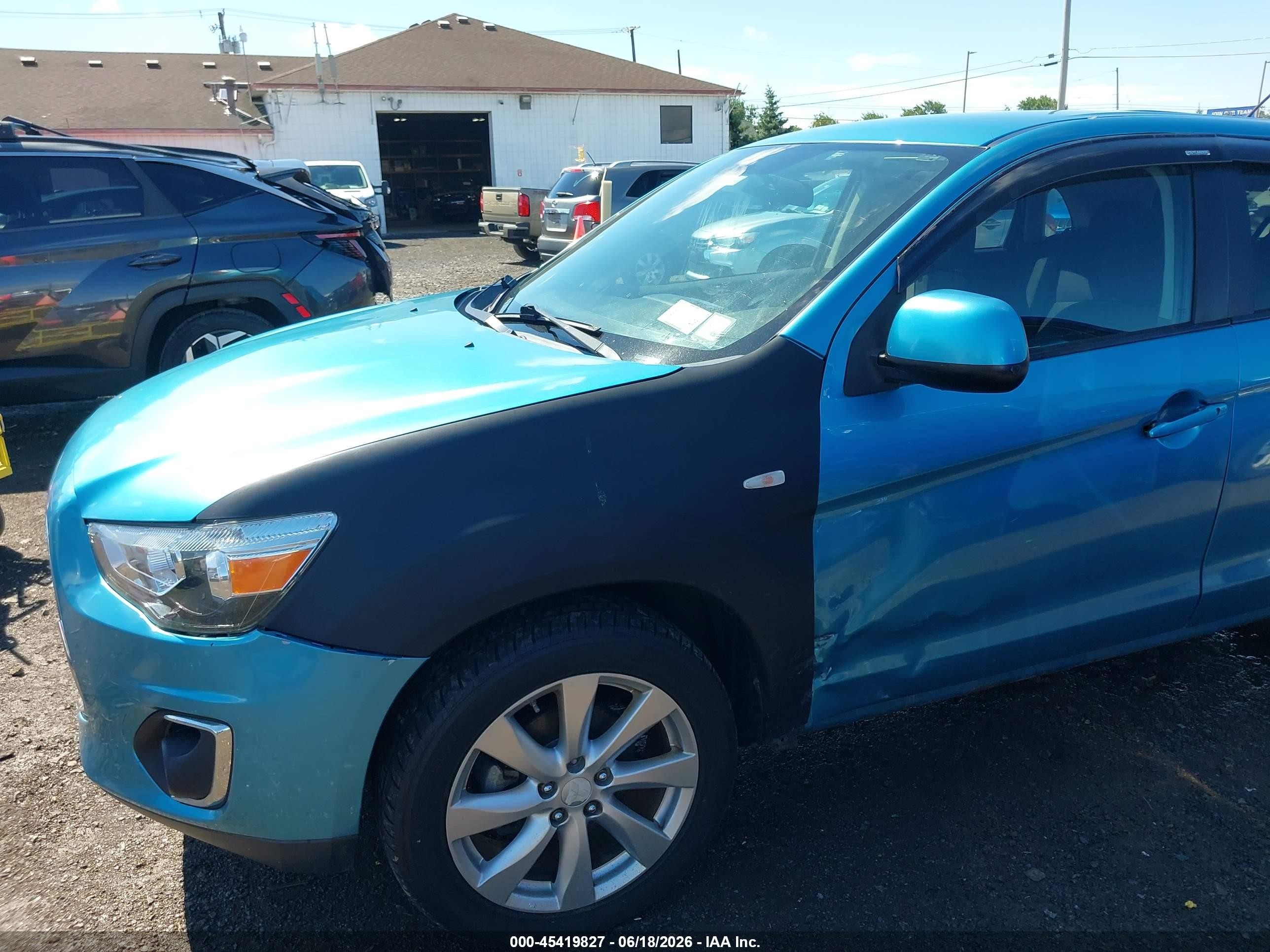 2014 Mitsubishi Outlander Sport Es Синий vin: 4A4AR3AU3EE004575