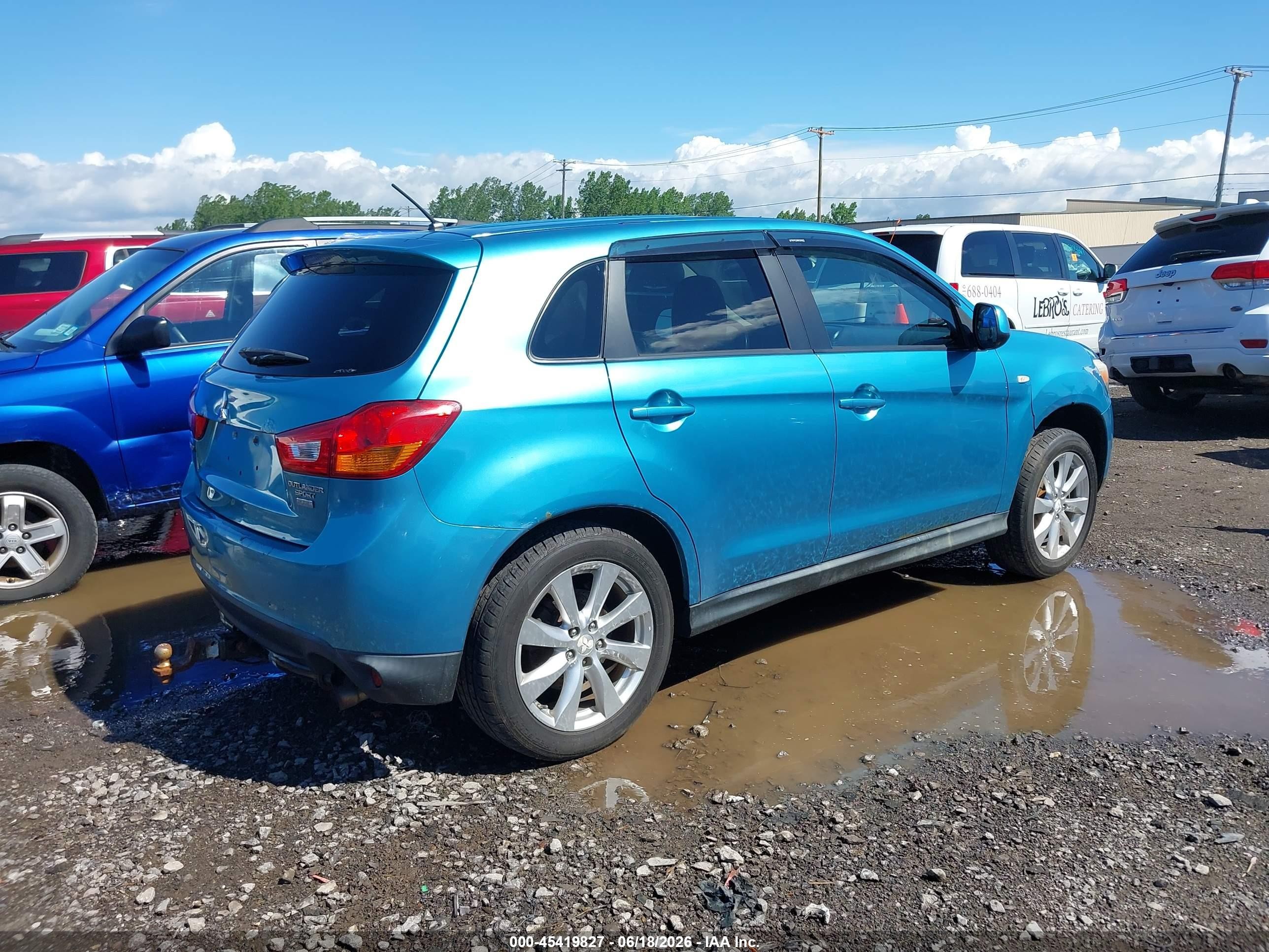 2014 Mitsubishi Outlander Sport Es Синий vin: 4A4AR3AU3EE004575
