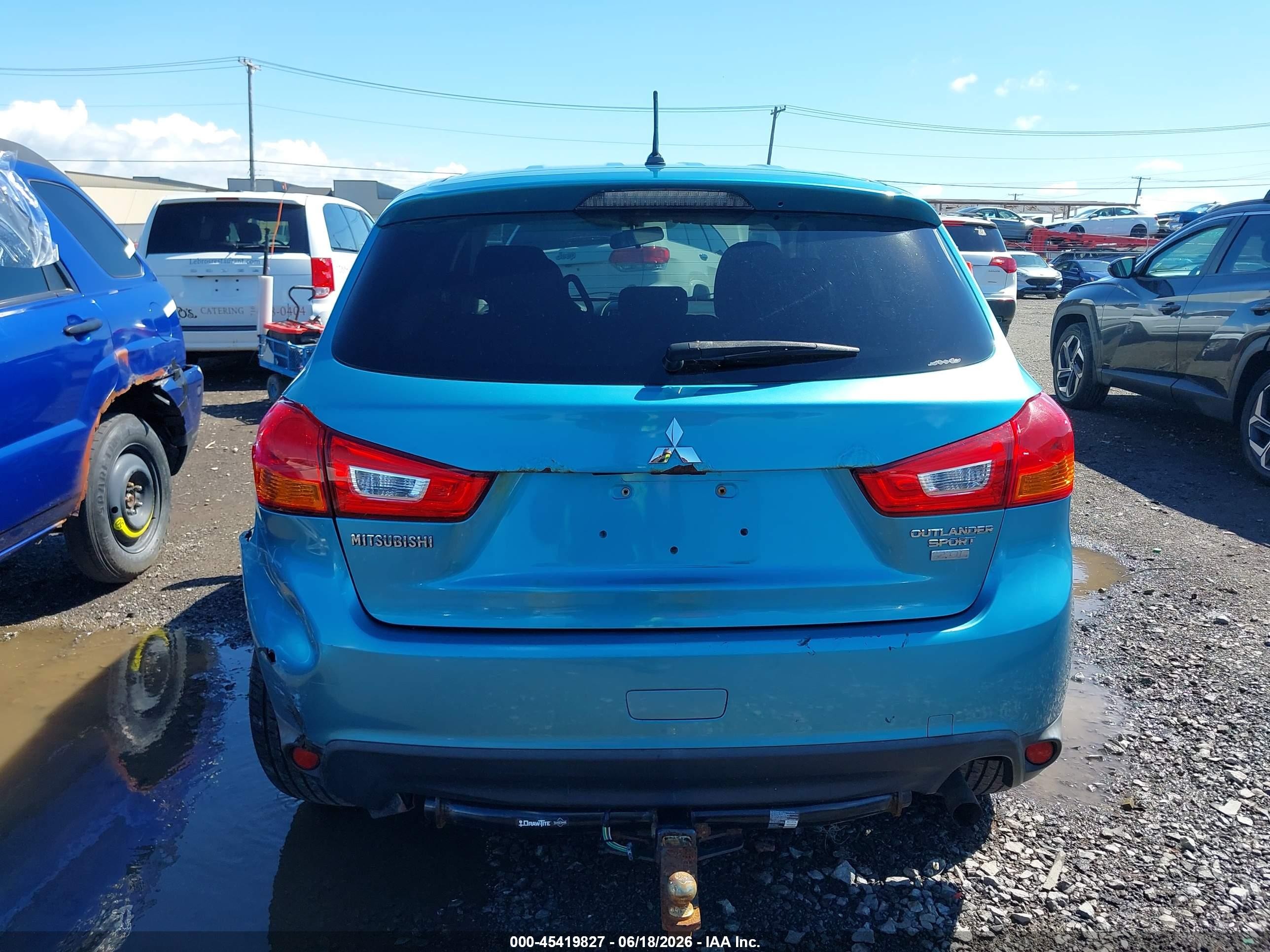 2014 Mitsubishi Outlander Sport Es Синий vin: 4A4AR3AU3EE004575