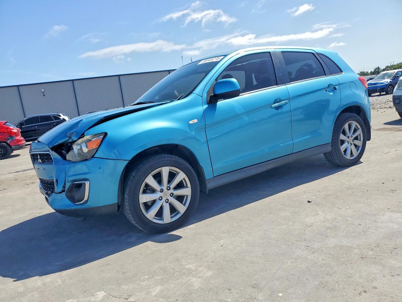 2014 Mitsubishi Outlander Sport Es Blue vin: 4A4AR3AU4EE032997