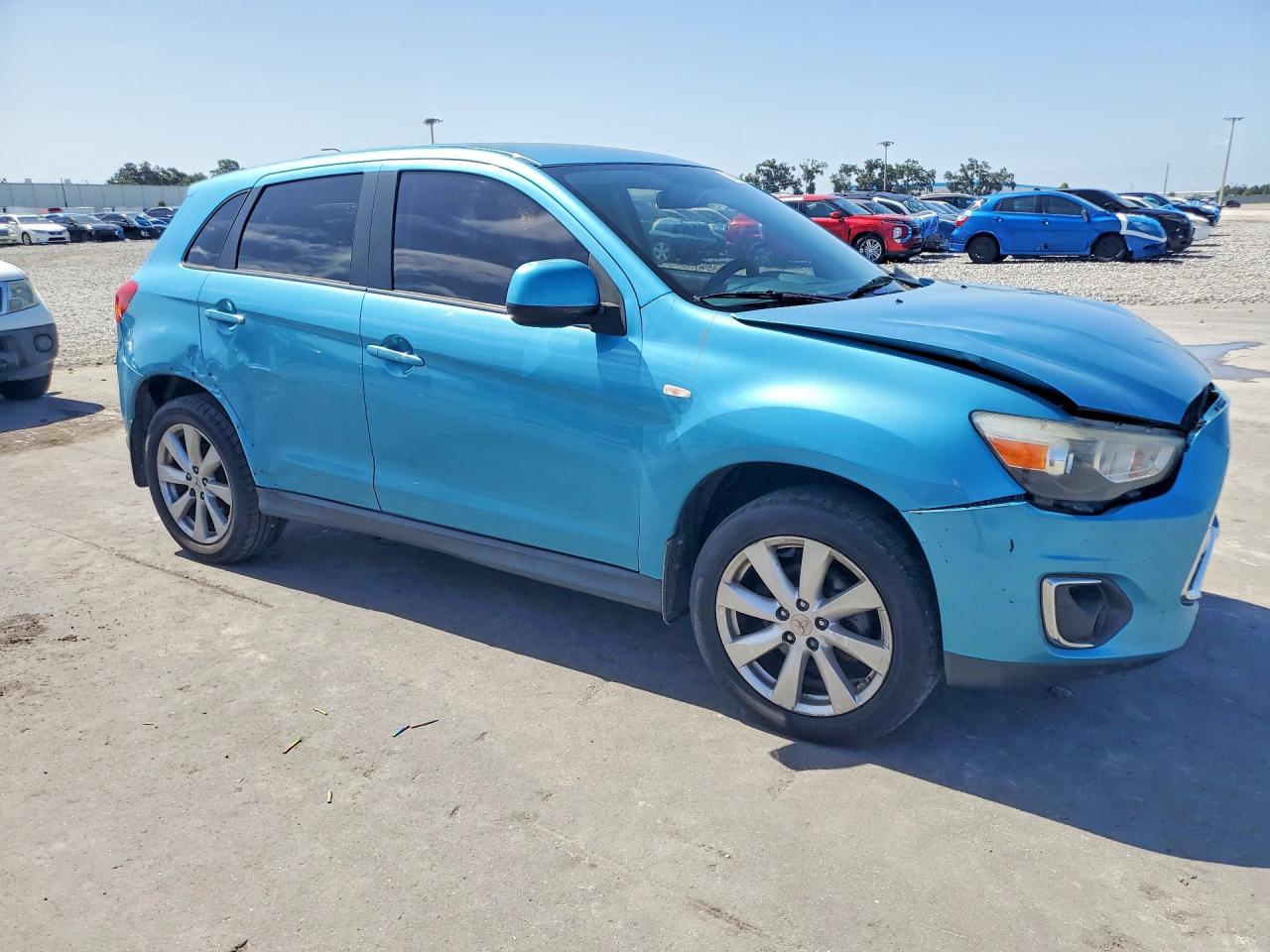 2014 Mitsubishi Outlander Sport Es Blue vin: 4A4AR3AU4EE032997