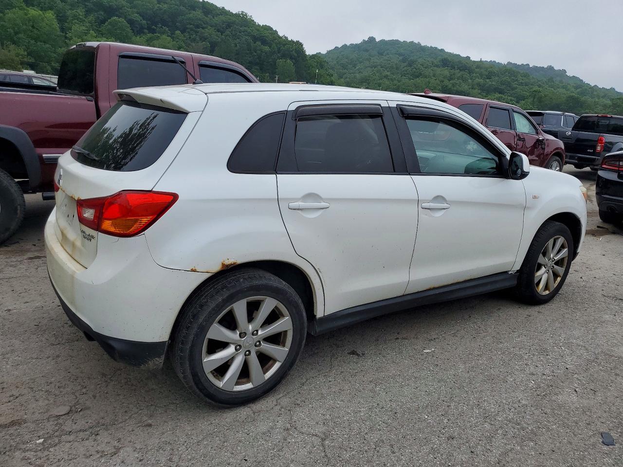 2014 Mitsubishi Outlander Sport Es White vin: 4A4AR3AU6EE016316