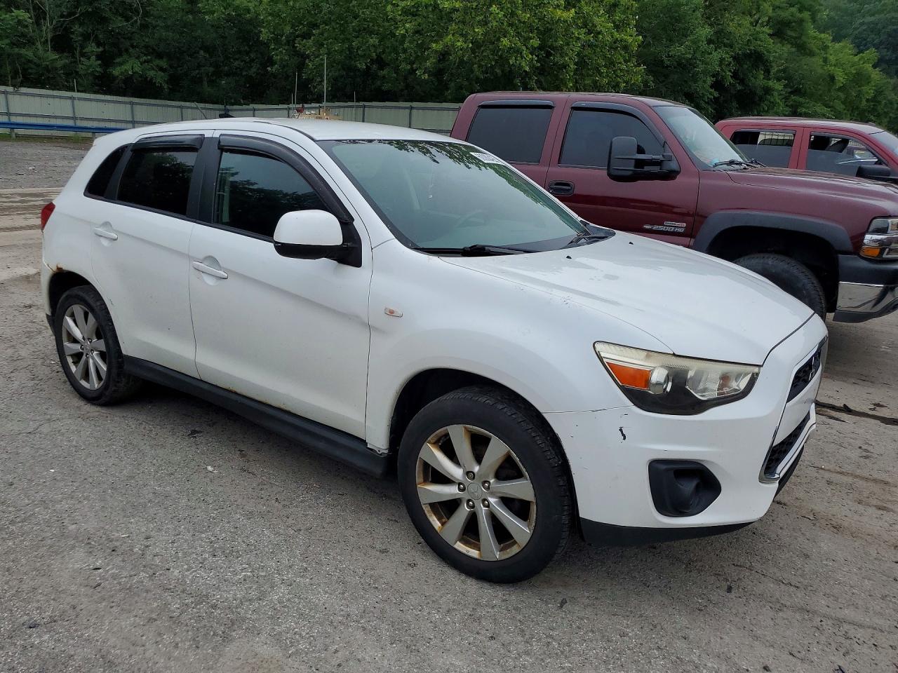 2014 Mitsubishi Outlander Sport Es White vin: 4A4AR3AU6EE016316