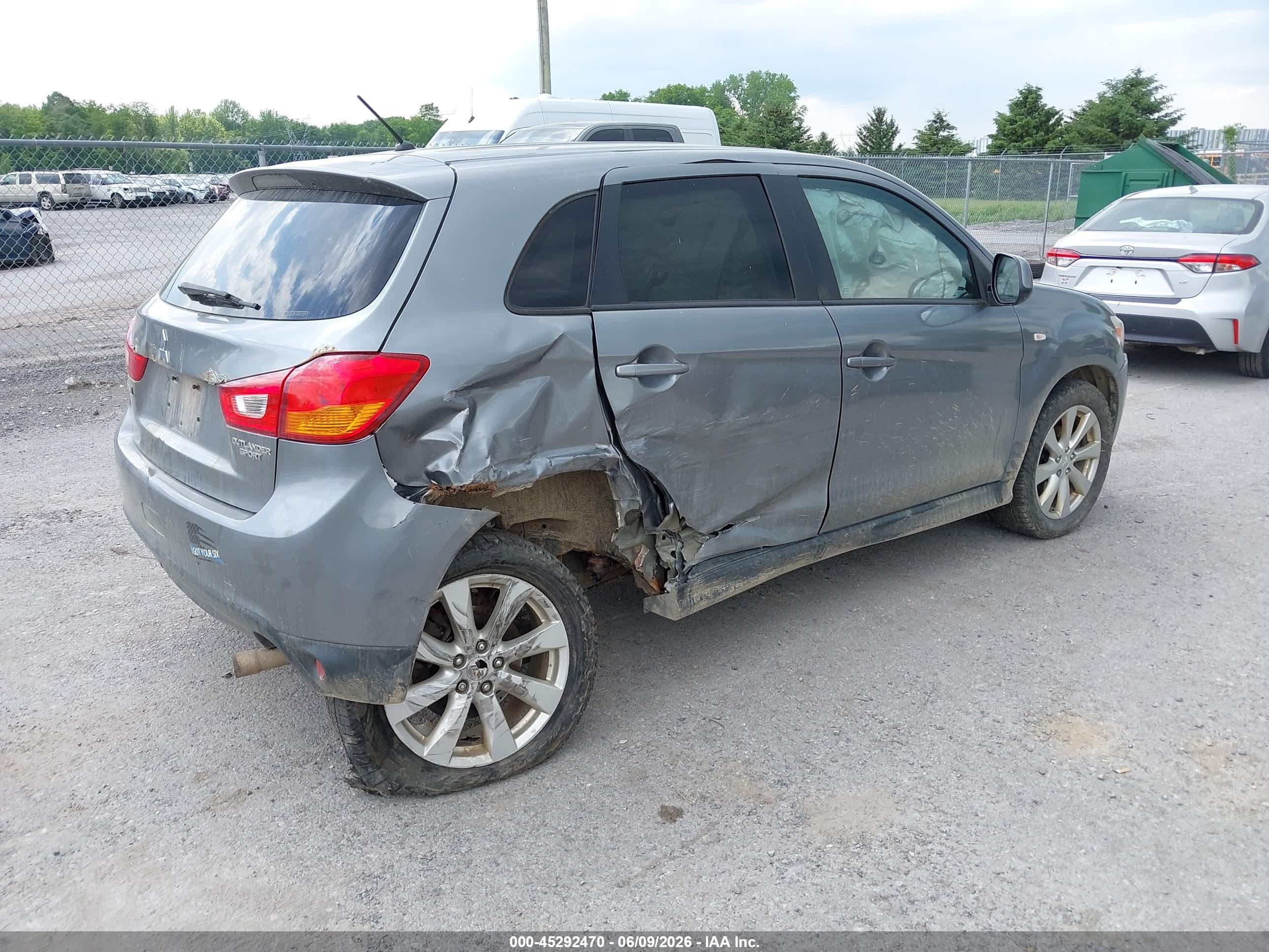 2015 Mitsubishi Outlander Sport Es Gray vin: 4A4AR3AU6FE008461