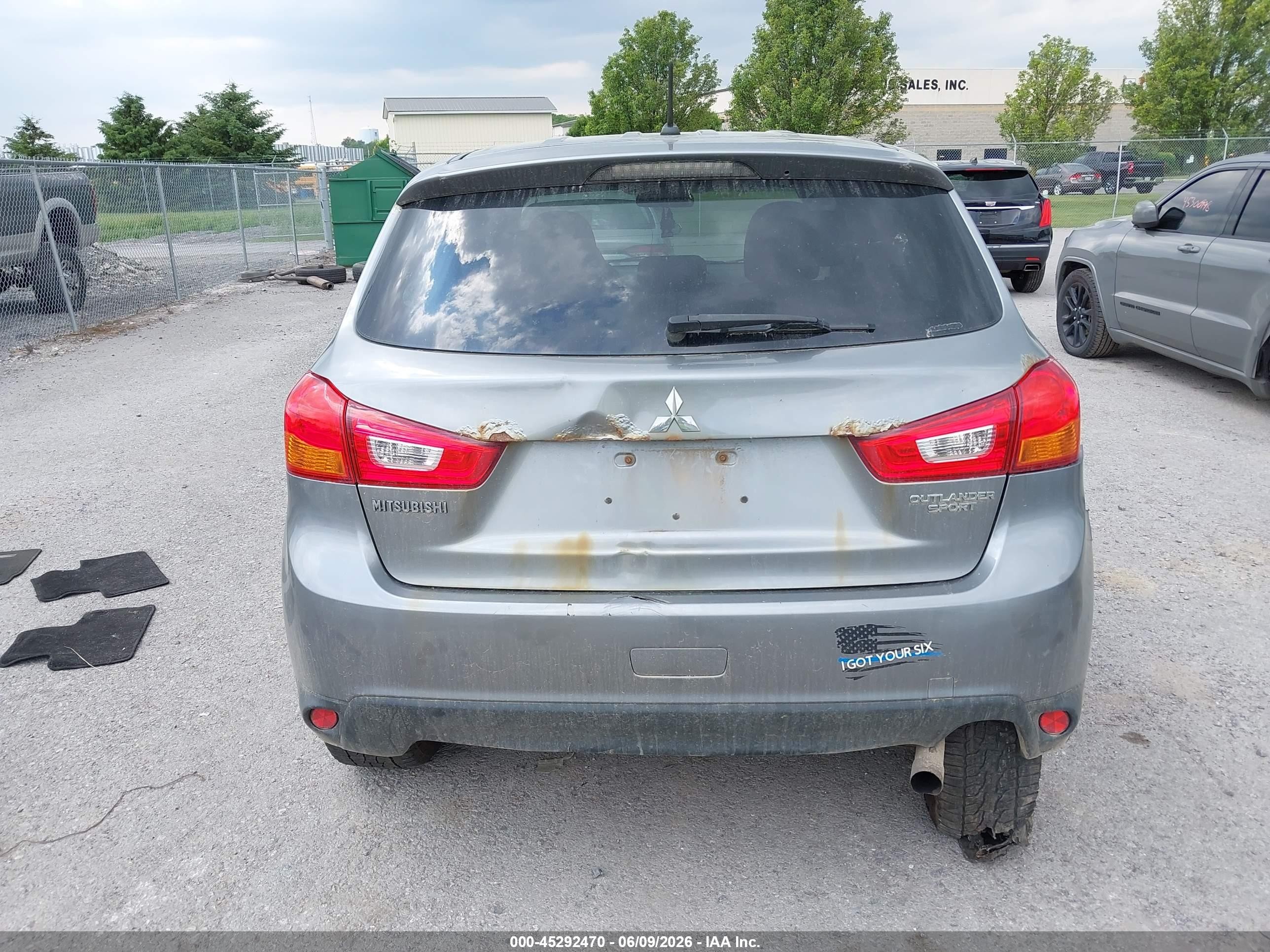 2015 Mitsubishi Outlander Sport Es Gray vin: 4A4AR3AU6FE008461