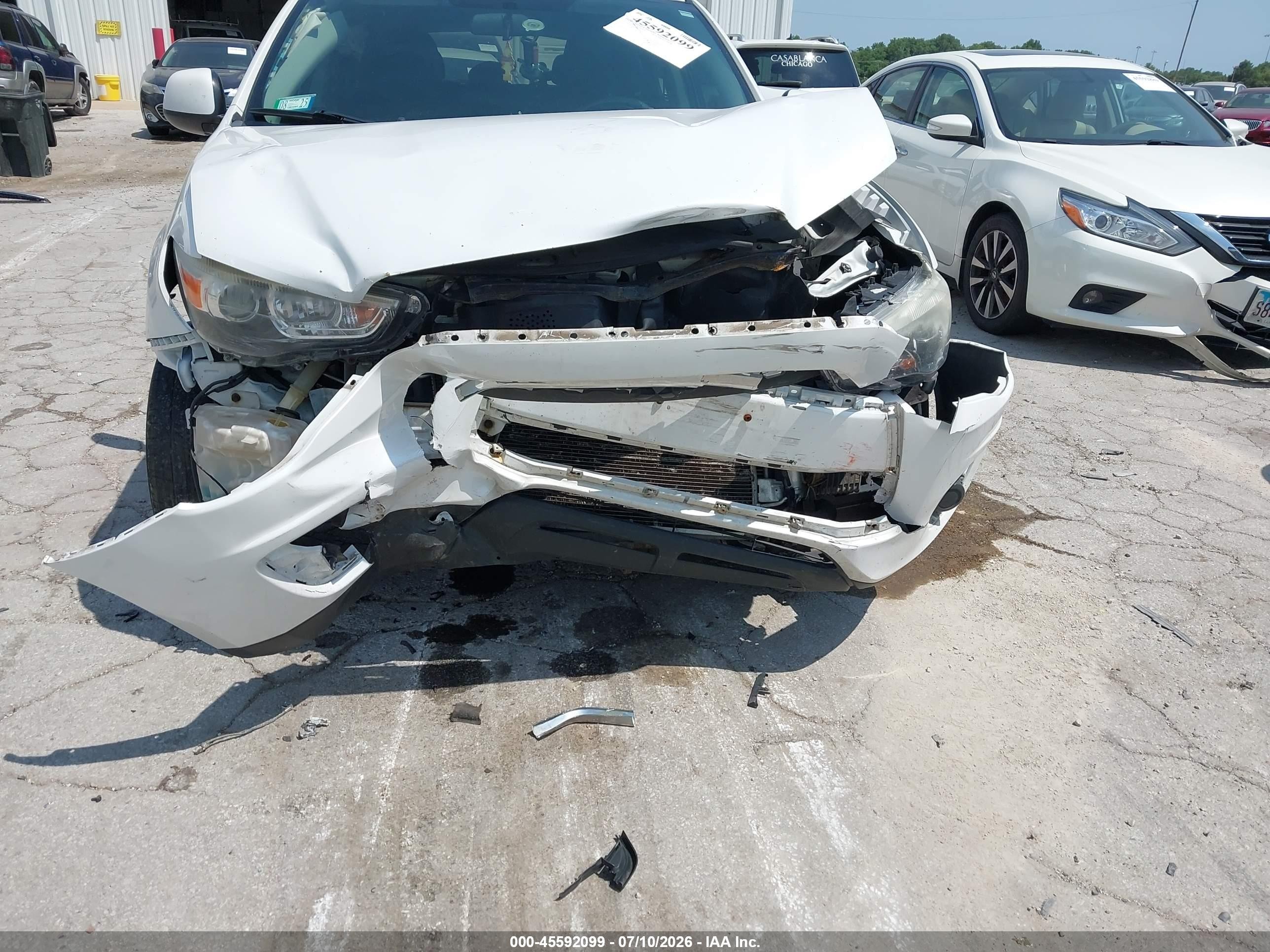 2015 Mitsubishi Outlander Sport Es White vin: 4A4AR3AU6FE026054