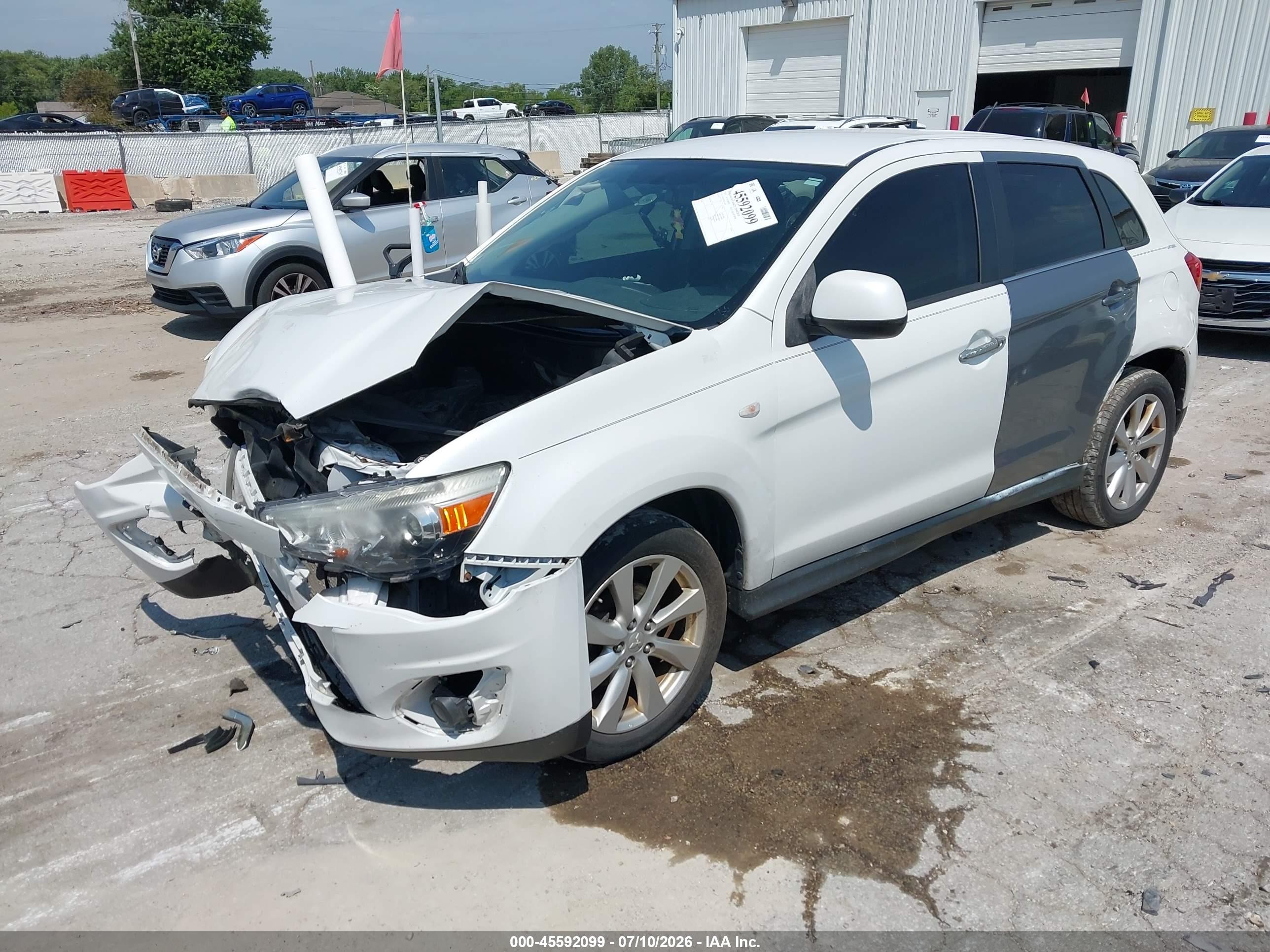 2015 Mitsubishi Outlander Sport Es White vin: 4A4AR3AU6FE026054