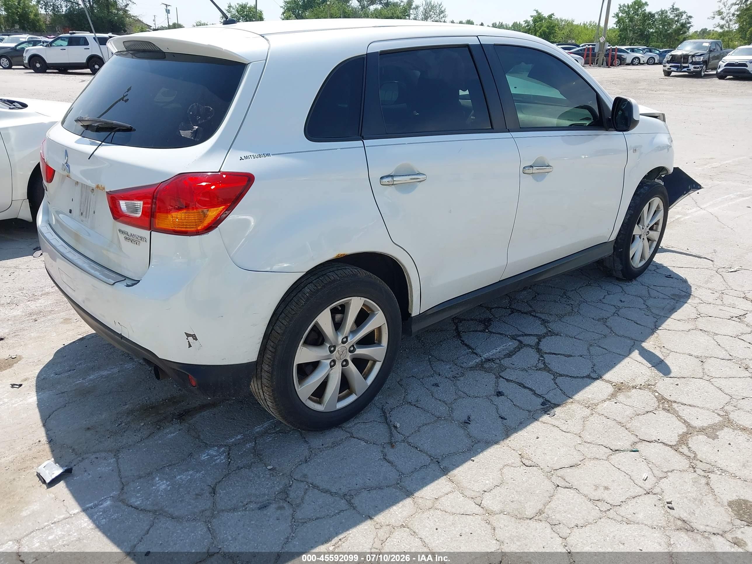 2015 Mitsubishi Outlander Sport Es White vin: 4A4AR3AU6FE026054