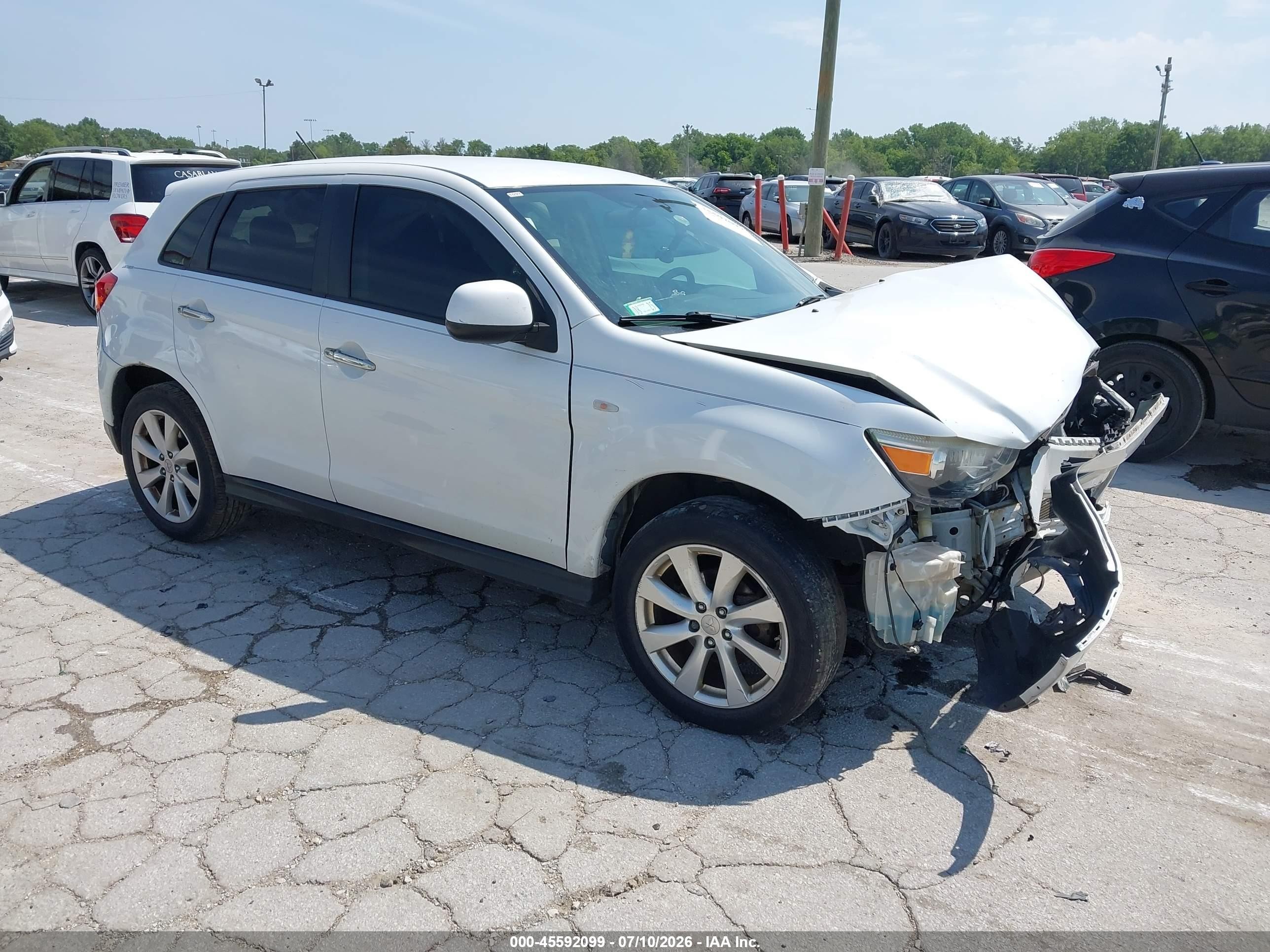2015 Mitsubishi Outlander Sport Es White vin: 4A4AR3AU6FE026054