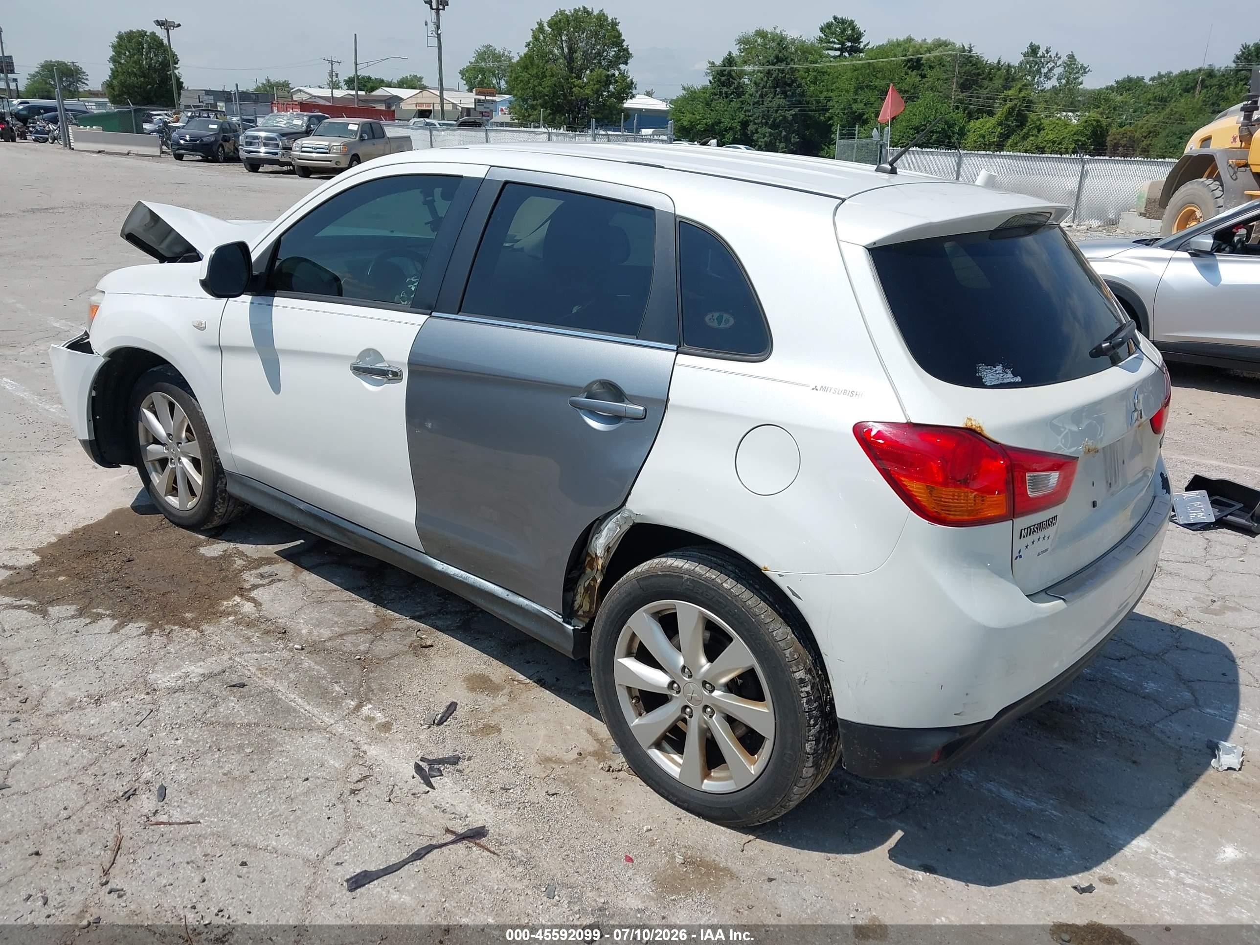 2015 Mitsubishi Outlander Sport Es White vin: 4A4AR3AU6FE026054
