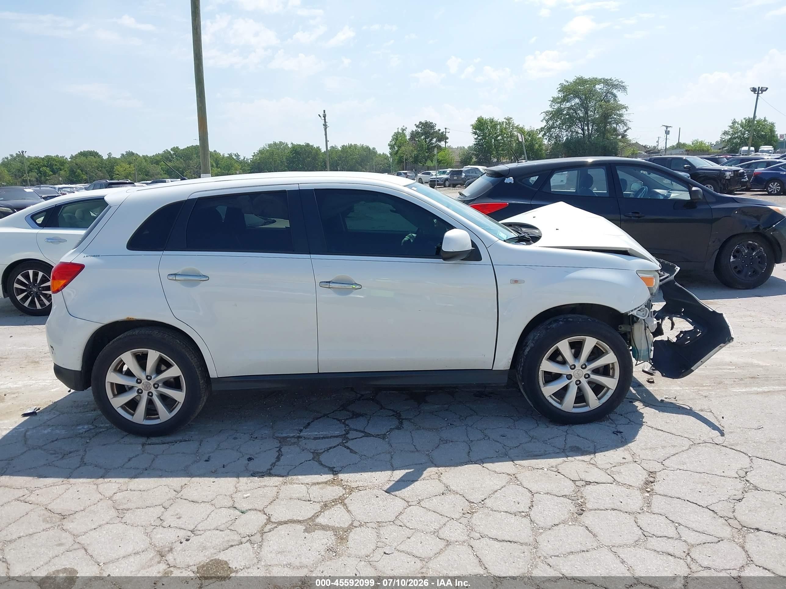2015 Mitsubishi Outlander Sport Es White vin: 4A4AR3AU6FE026054