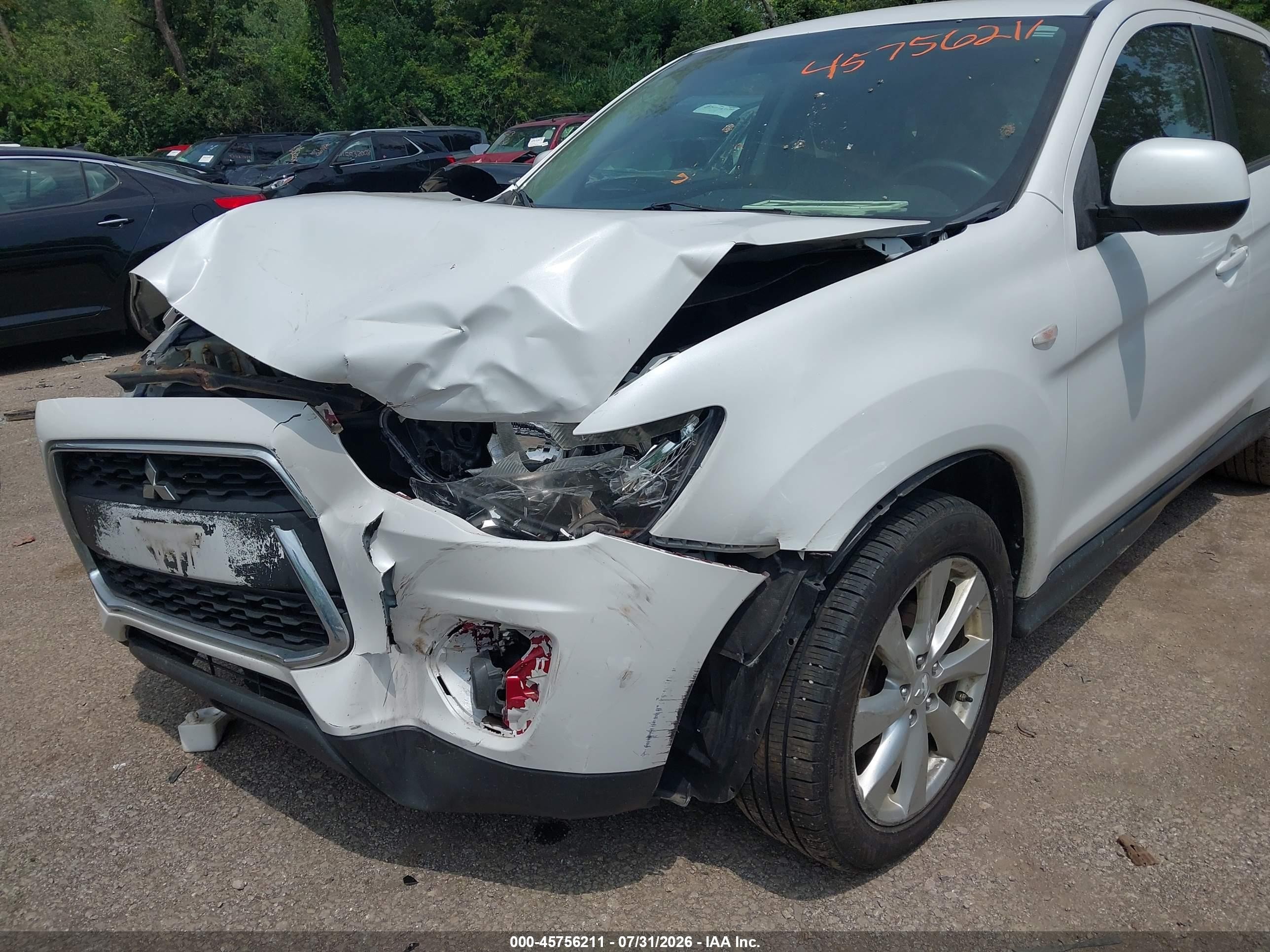 2015 Mitsubishi Outlander Sport Es White vin: 4A4AR3AU6FE061354