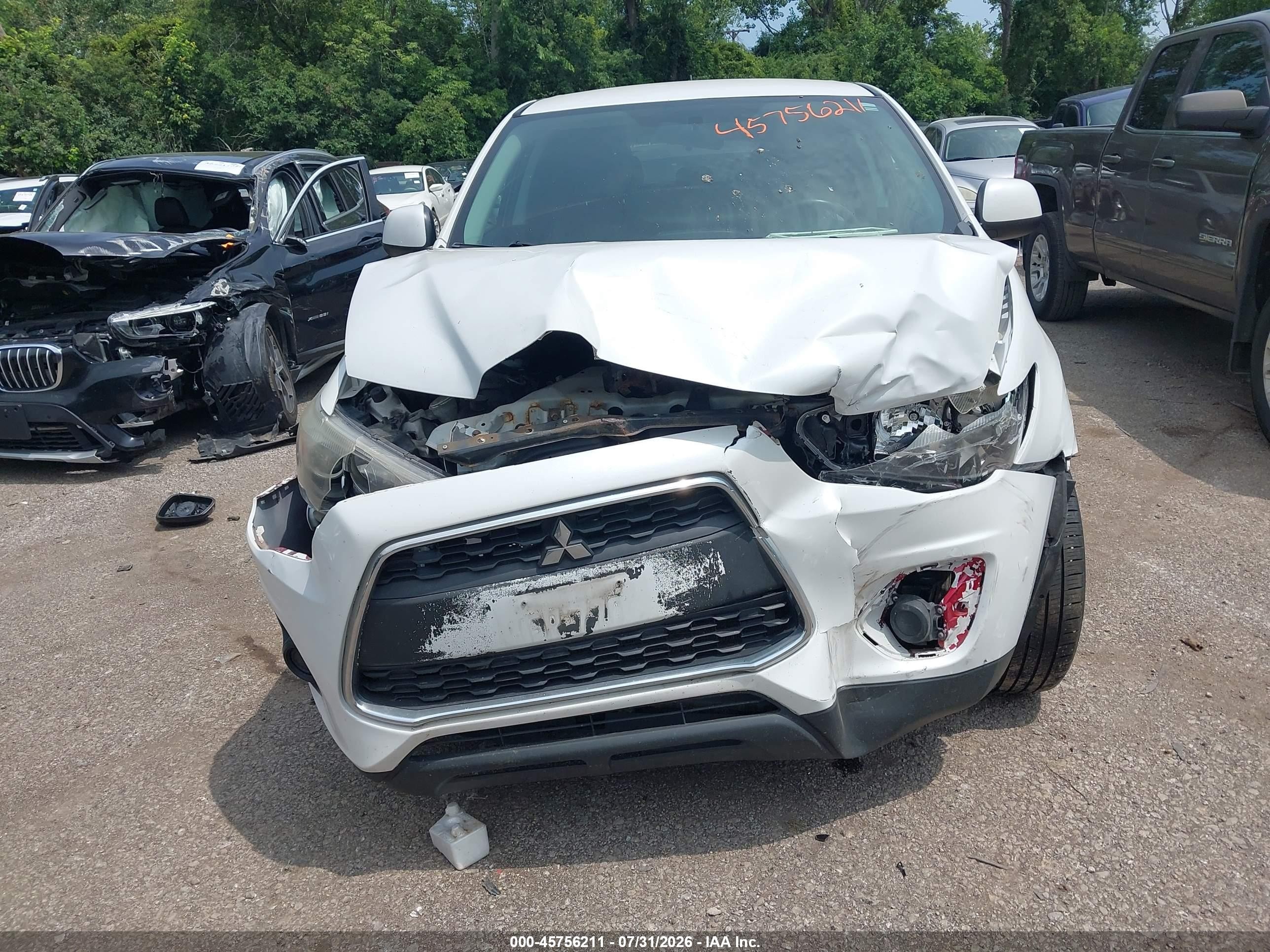 2015 Mitsubishi Outlander Sport Es White vin: 4A4AR3AU6FE061354
