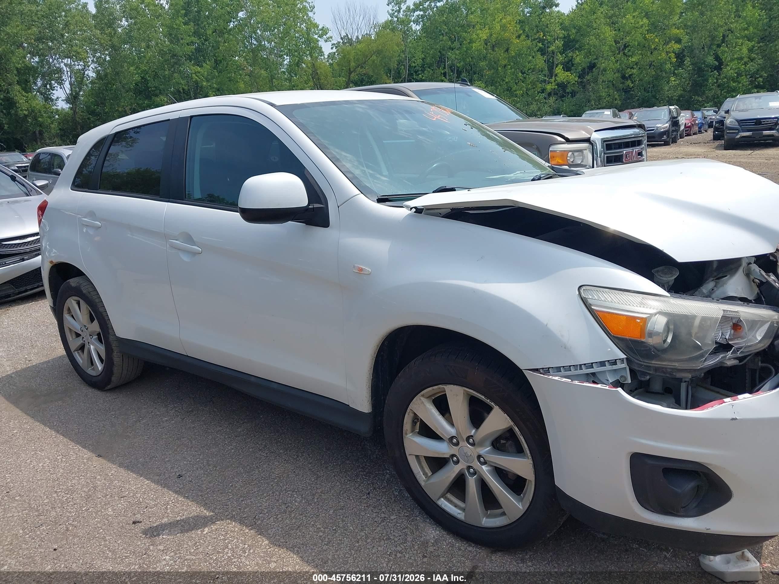 2015 Mitsubishi Outlander Sport Es White vin: 4A4AR3AU6FE061354