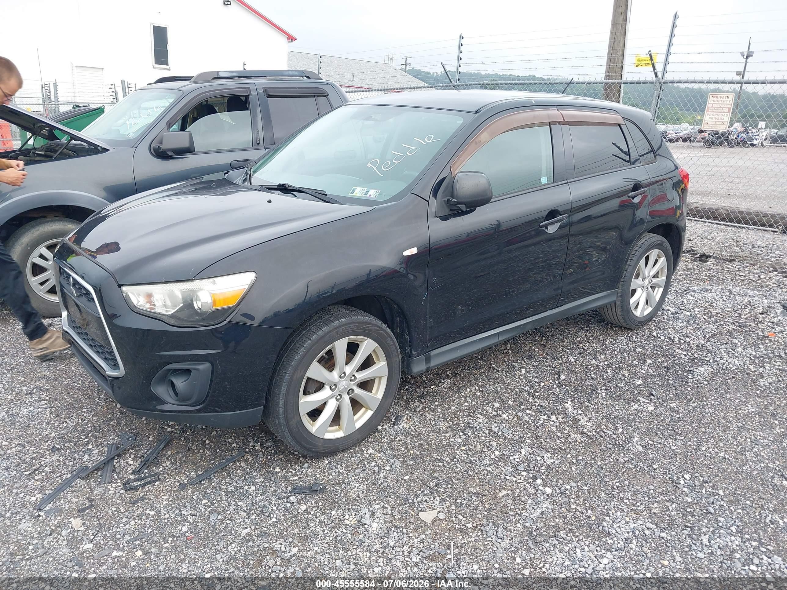 2014 Mitsubishi Outlander Sport Es Black vin: 4A4AR3AU7EE006927
