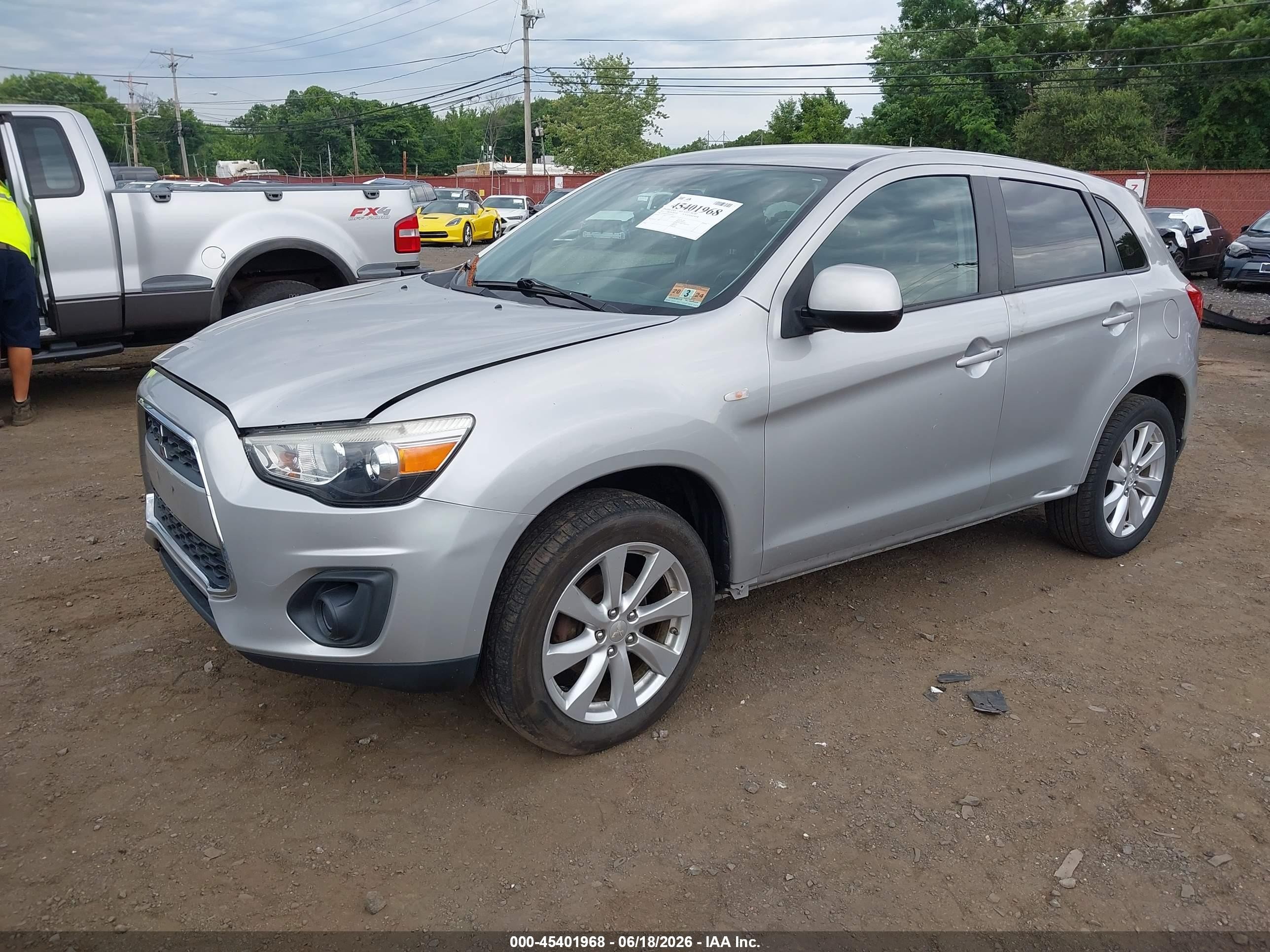 2015 Mitsubishi Outlander Sport Es Silver vin: 4A4AR3AU7FE033272