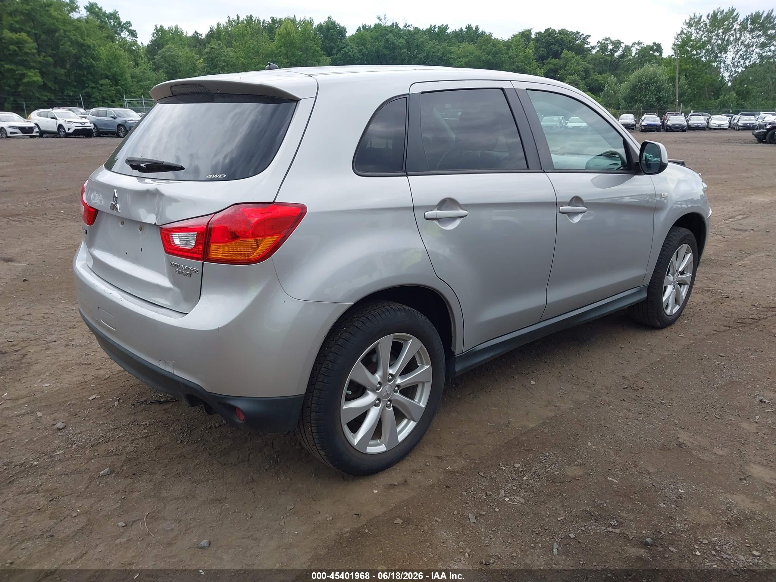 2015 Mitsubishi Outlander Sport Es Silver vin: 4A4AR3AU7FE033272