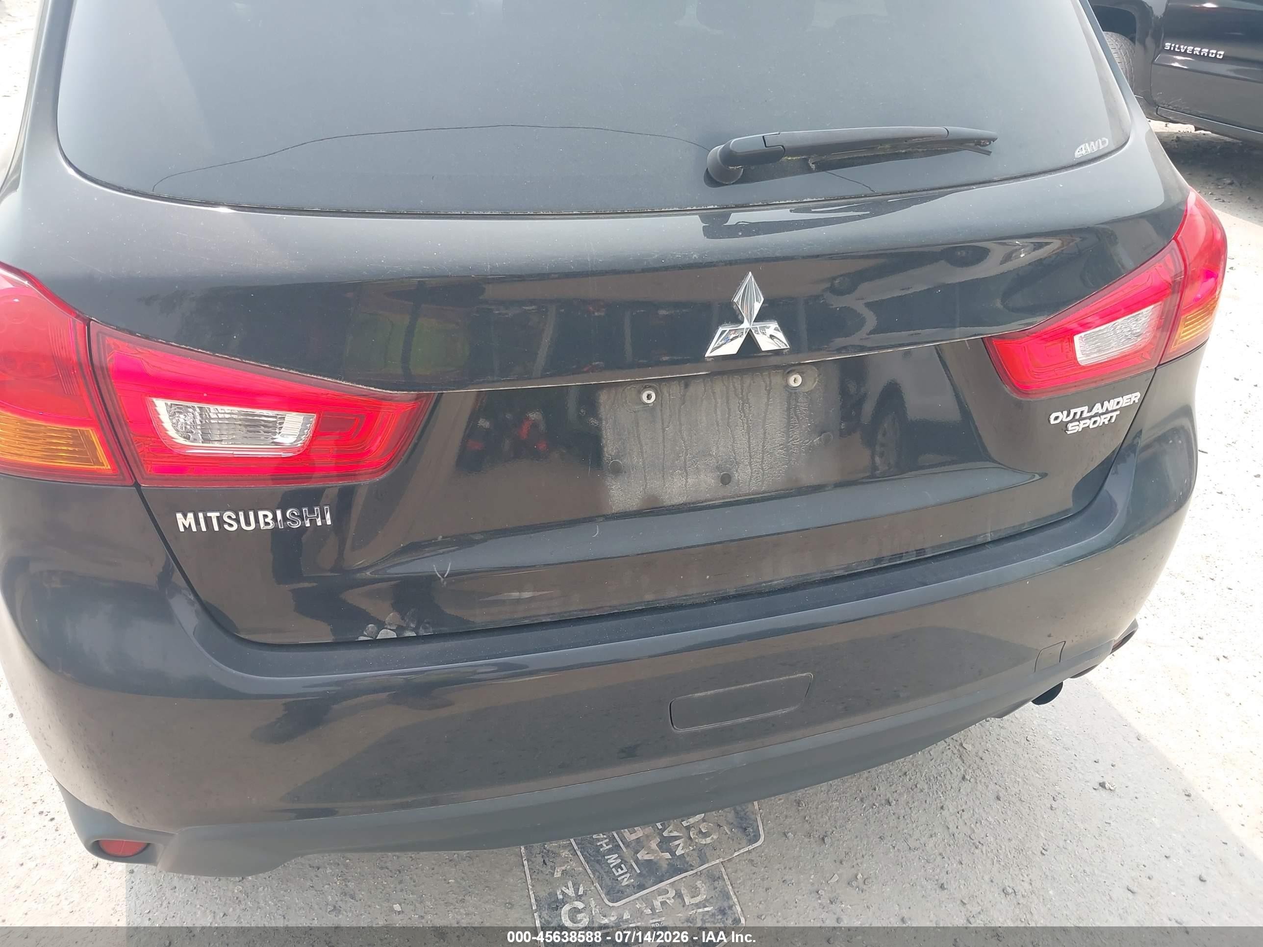 2015 Mitsubishi Outlander Sport Es Черный vin: 4A4AR3AU7FE040917