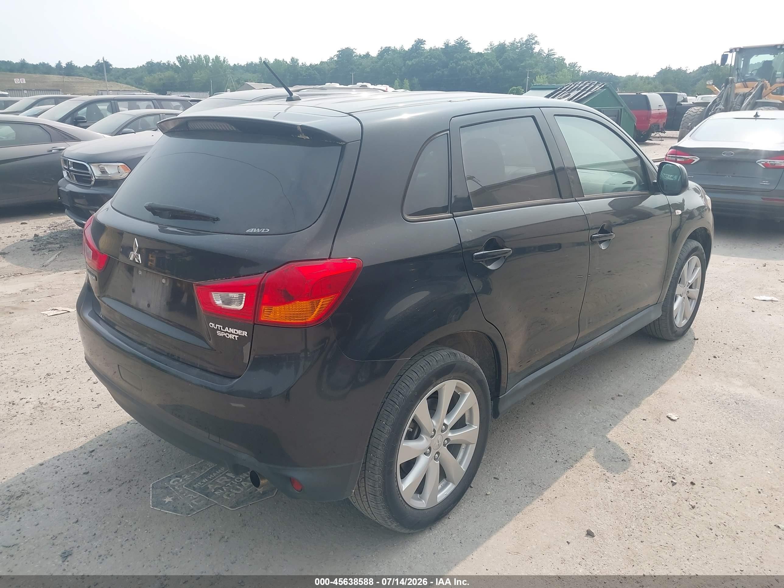 2015 Mitsubishi Outlander Sport Es Черный vin: 4A4AR3AU7FE040917