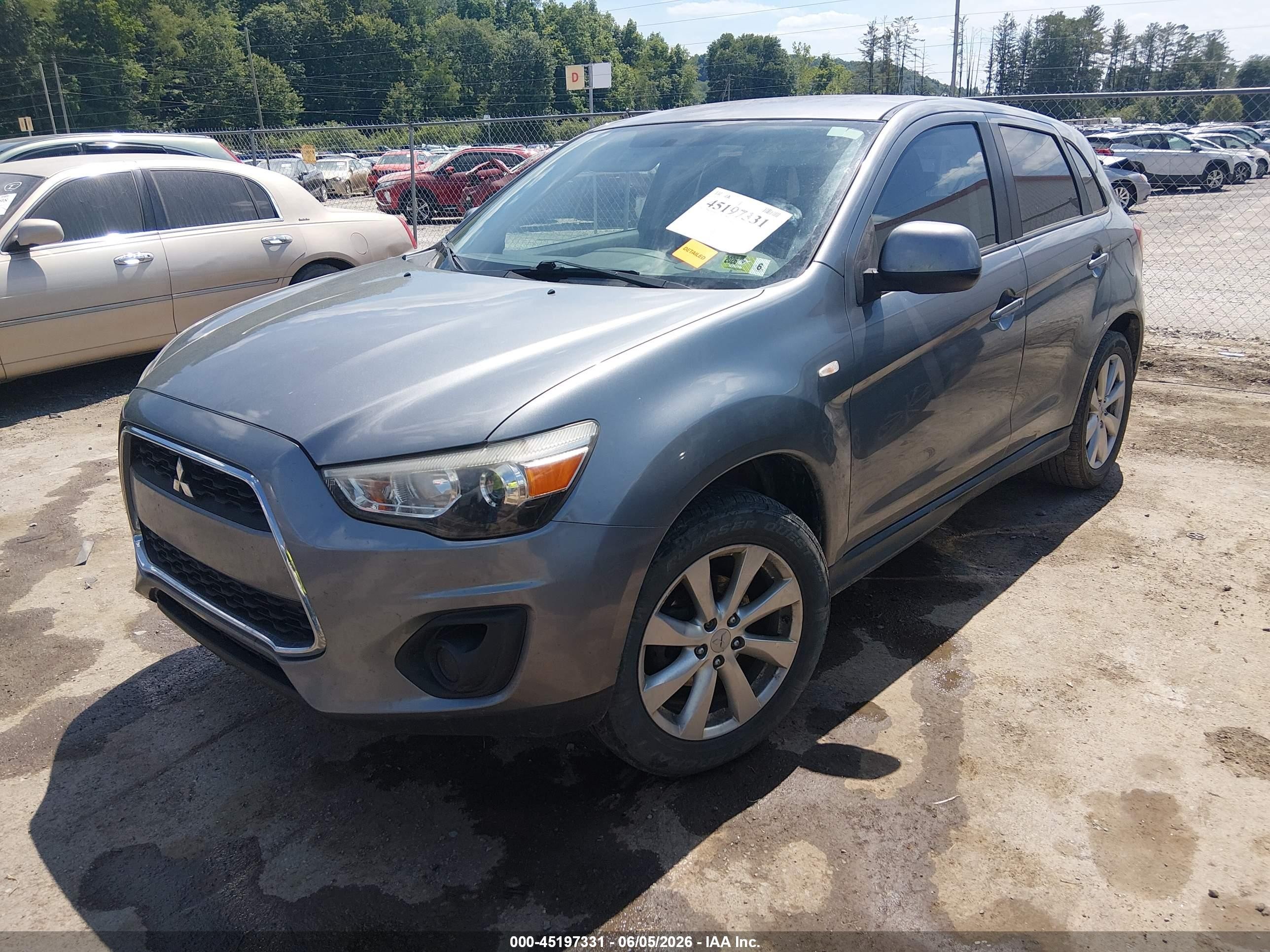2014 Mitsubishi Outlander Sport Es Gray vin: 4A4AR3AU8EE017063