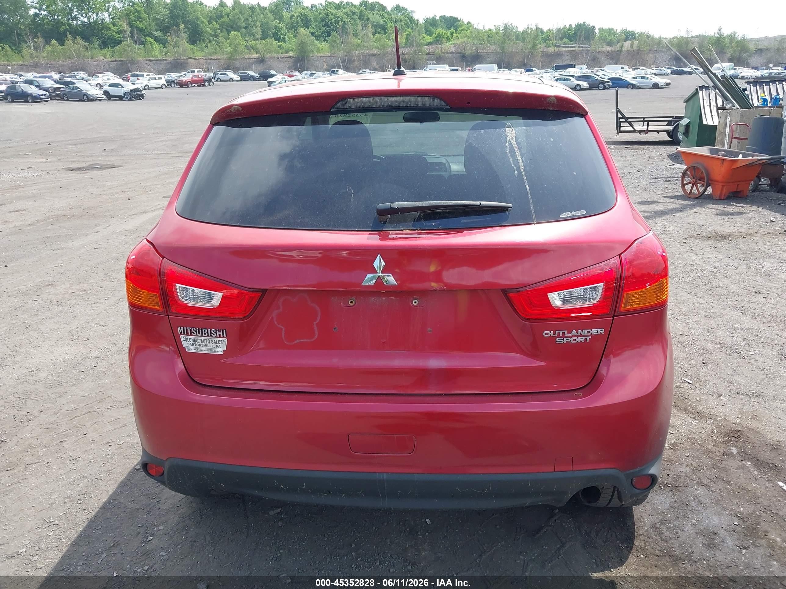 2015 Mitsubishi Outlander Sport Es Red vin: 4A4AR3AU8FE020563