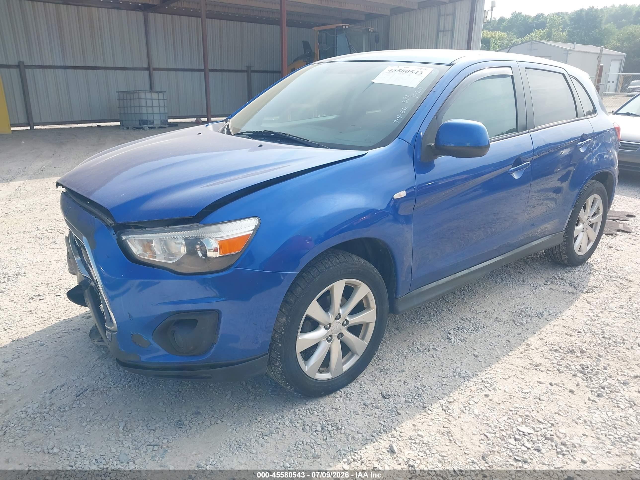2015 Mitsubishi Outlander Sport Es Blue vin: 4A4AR3AU8FE051120