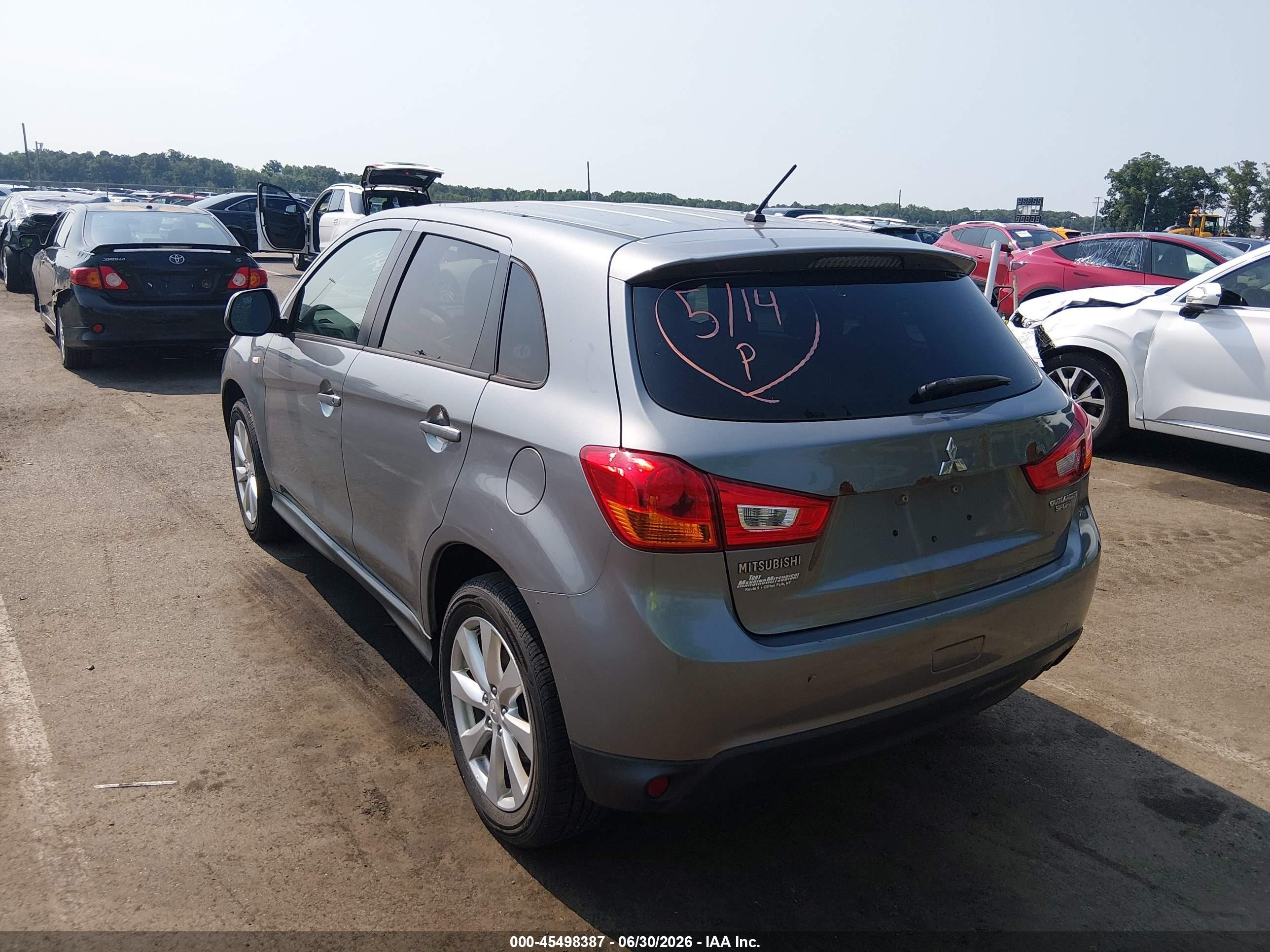2015 Mitsubishi Outlander Sport Es Gray vin: 4A4AR3AU9FE024105