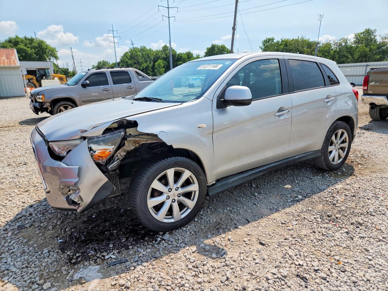 2013 Mitsubishi Outlander Sport Es Silver vin: 4A4AR3AUXDE009190