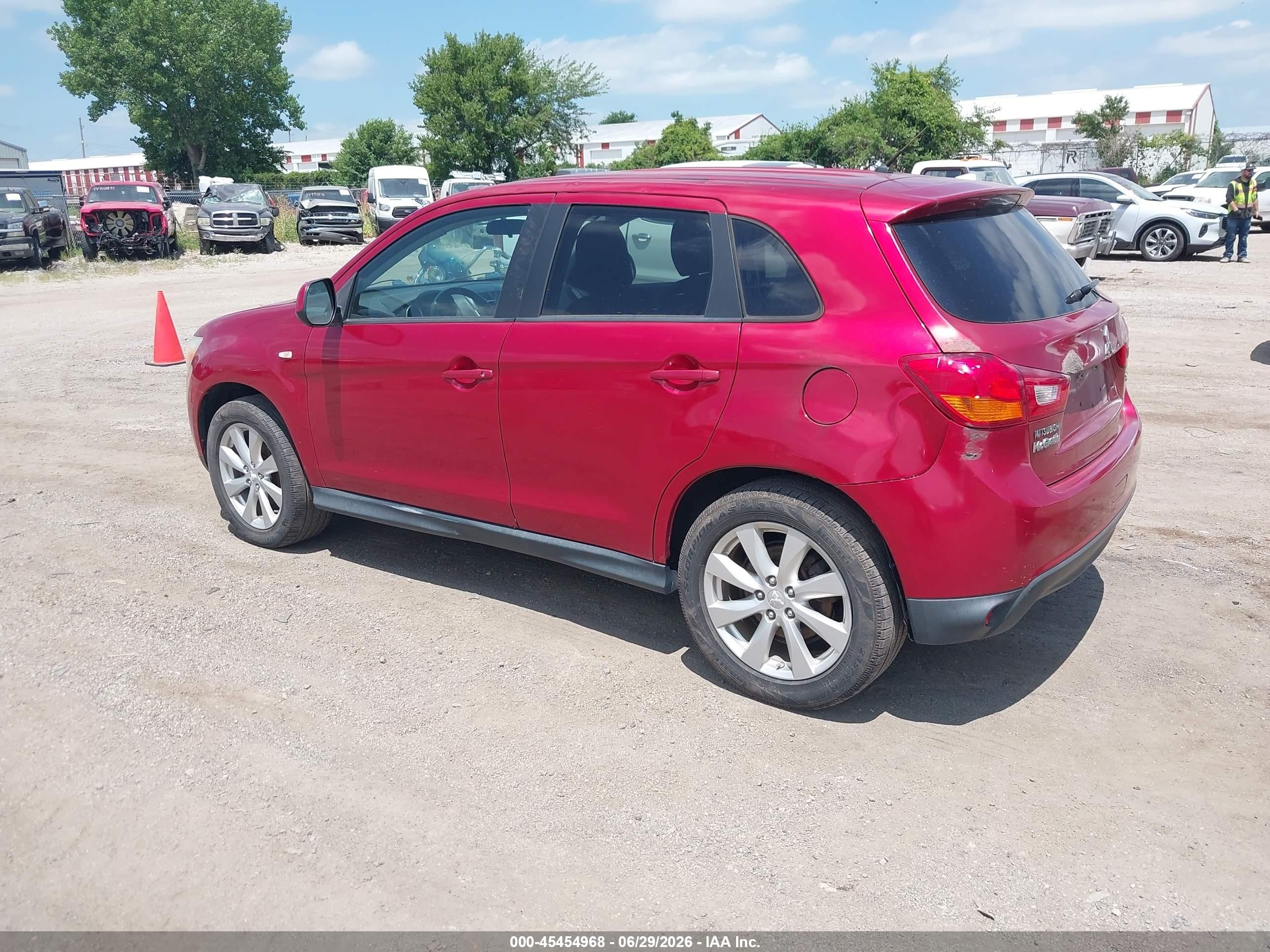 2013 Mitsubishi Outlander Sport Es Red vin: 4A4AR3AUXDE014907
