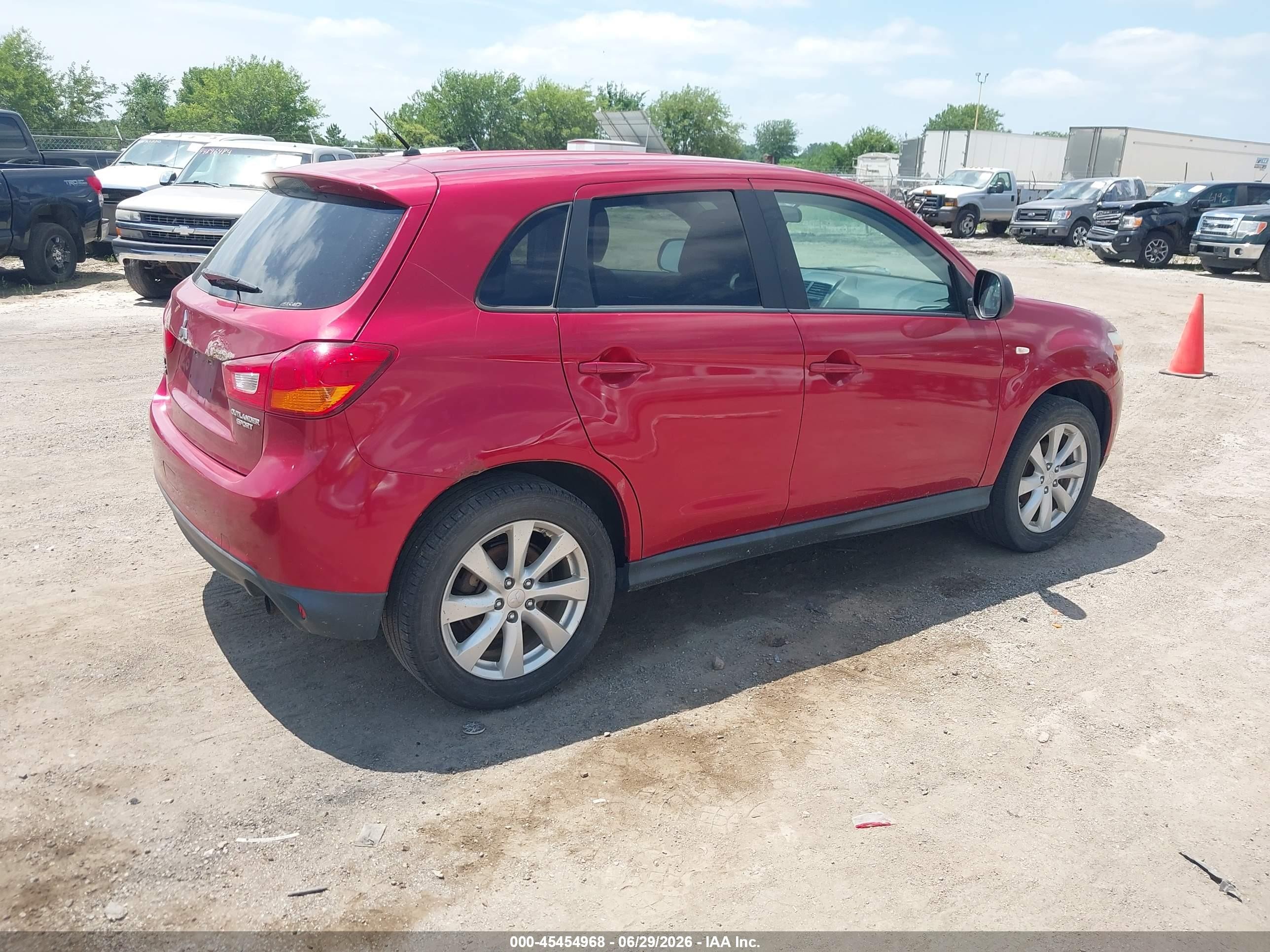 2013 Mitsubishi Outlander Sport Es Red vin: 4A4AR3AUXDE014907