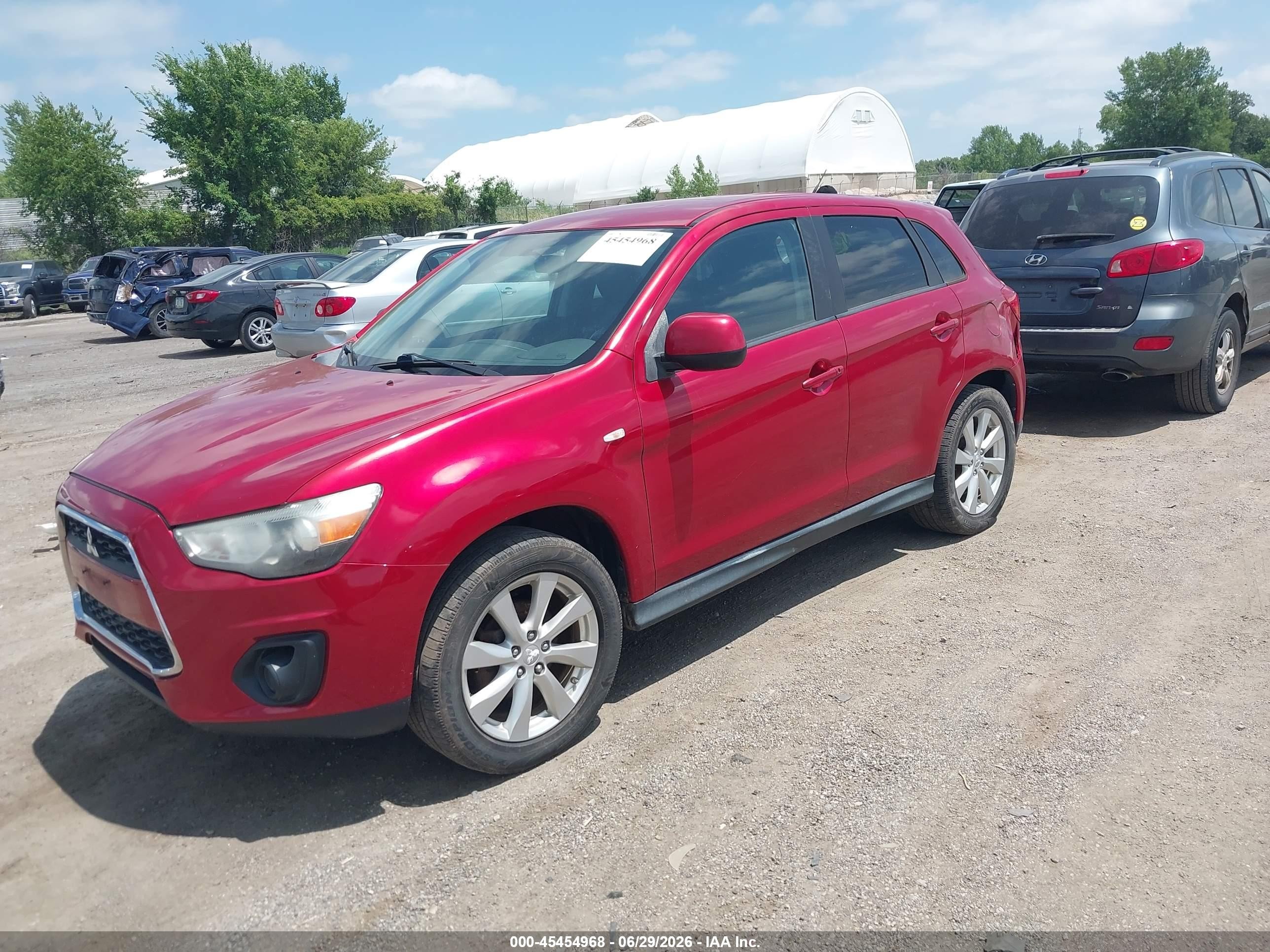 2013 Mitsubishi Outlander Sport Es Red vin: 4A4AR3AUXDE014907