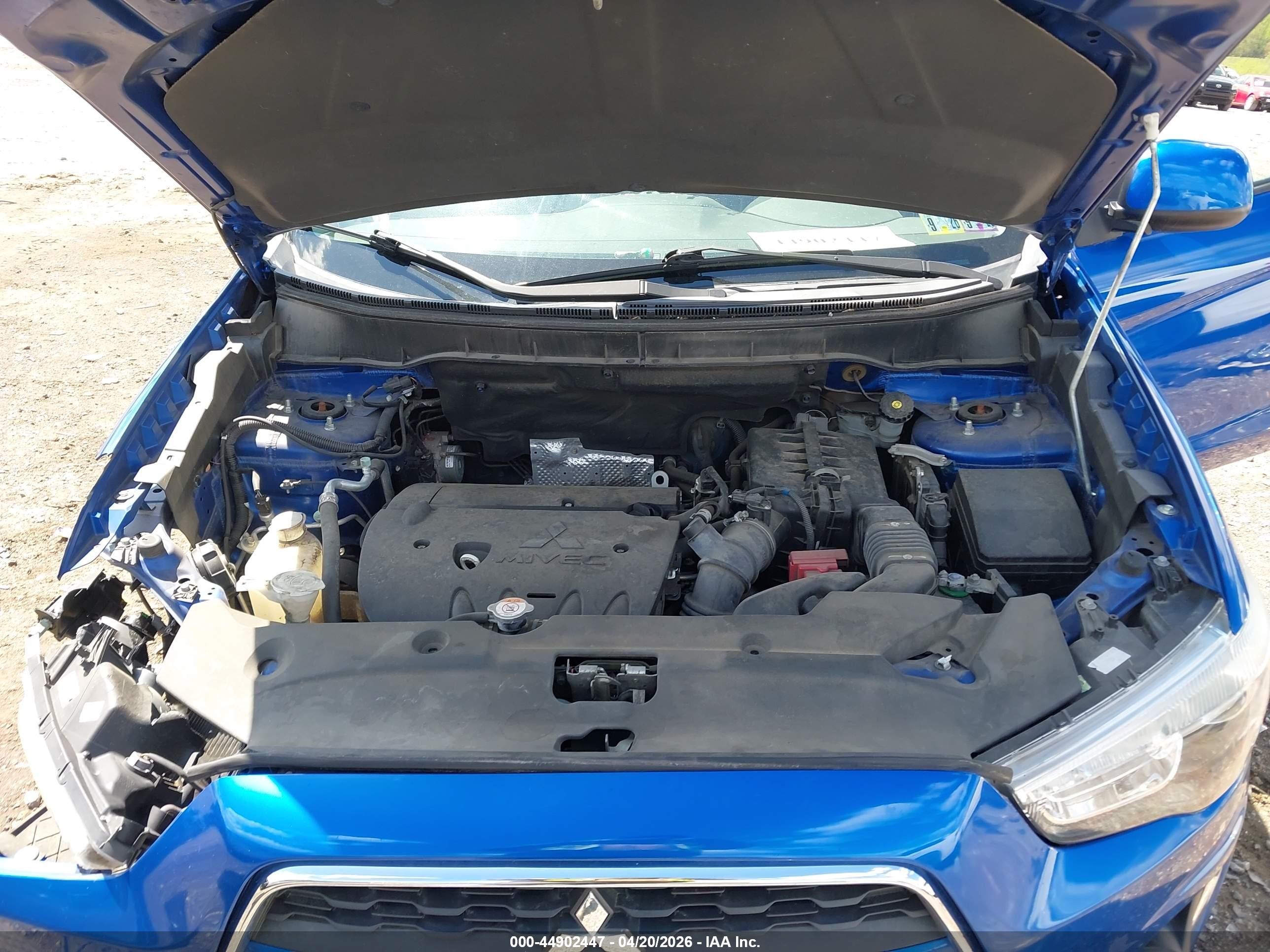 2015 Mitsubishi Outlander Sport Es Синий vin: 4A4AR3AUXFE030303