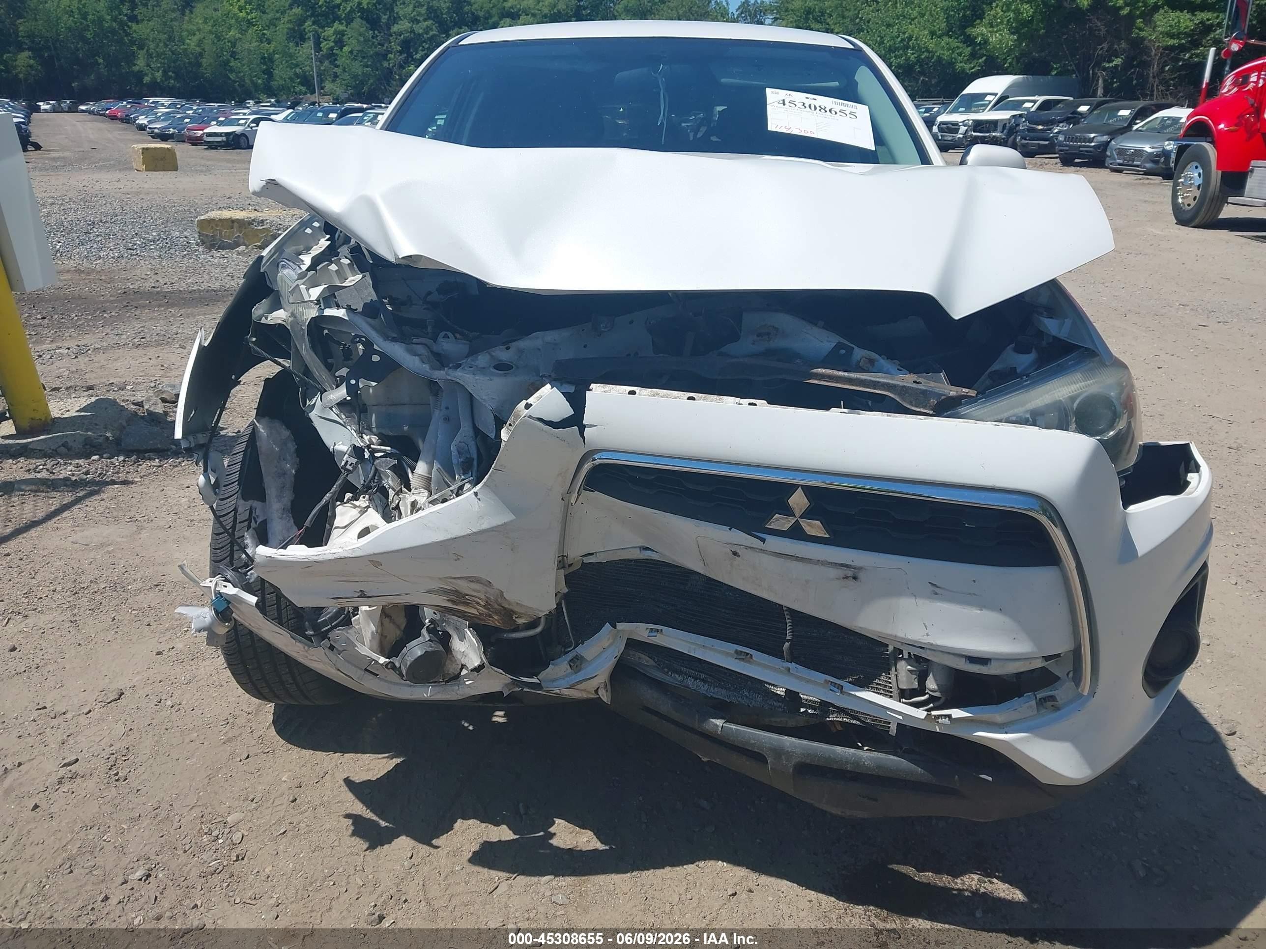 2015 Mitsubishi Outlander Sport Es White vin: 4A4AR3AUXFE034450