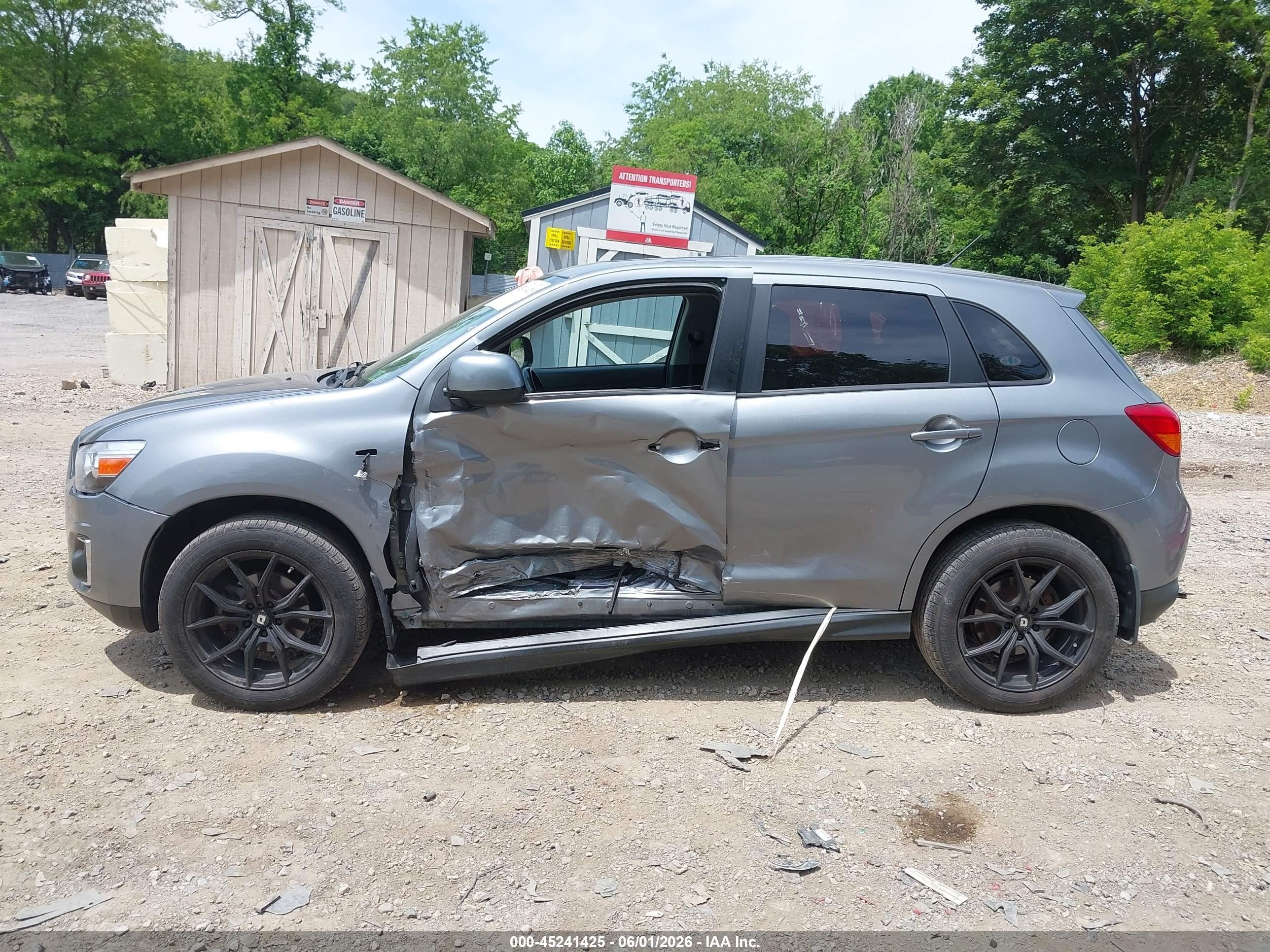 2015 Mitsubishi Outlander Sport Es Gray vin: 4A4AR3AW0FE057415