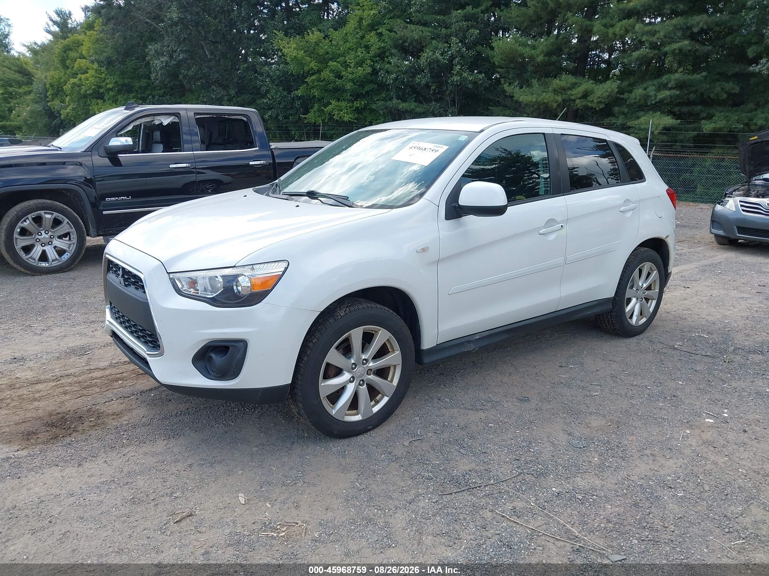 2015 Mitsubishi Outlander Sport Es White vin: 4A4AR3AW1FE025217