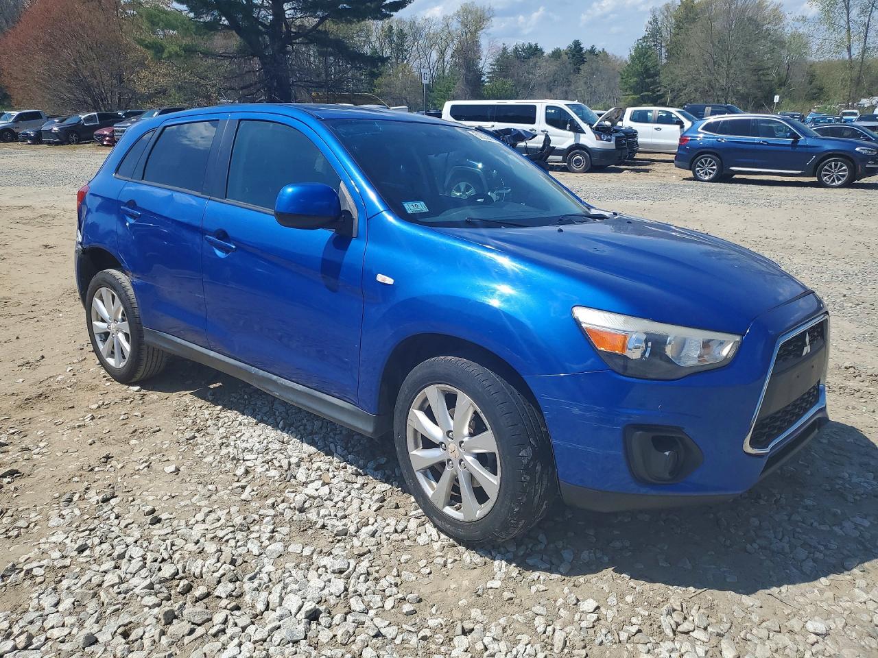 2015 Mitsubishi Outlander Sport Es Синий vin: 4A4AR3AW1FE035293