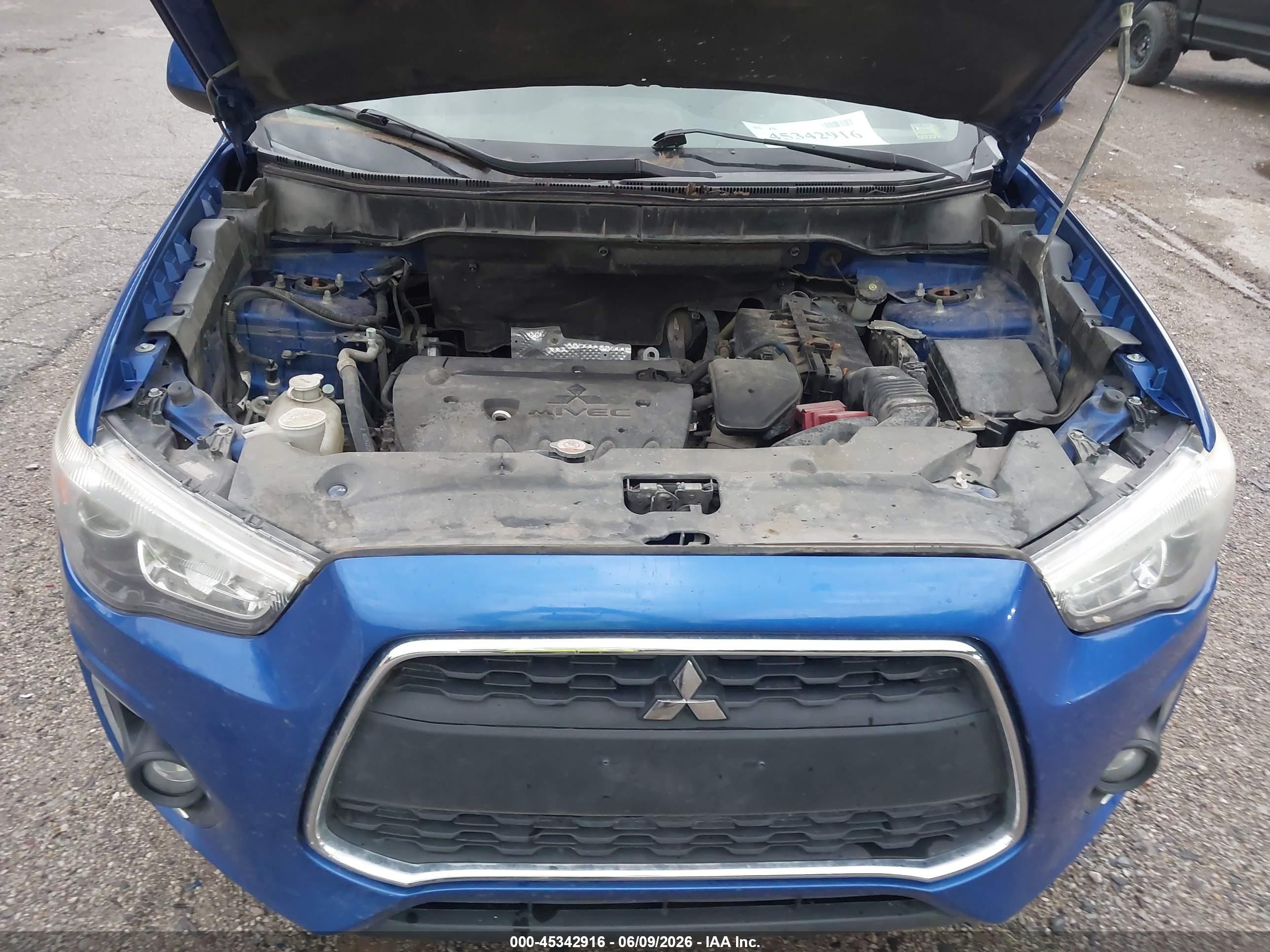 2015 Mitsubishi Outlander Sport Es Blue vin: 4A4AR3AW1FE048481