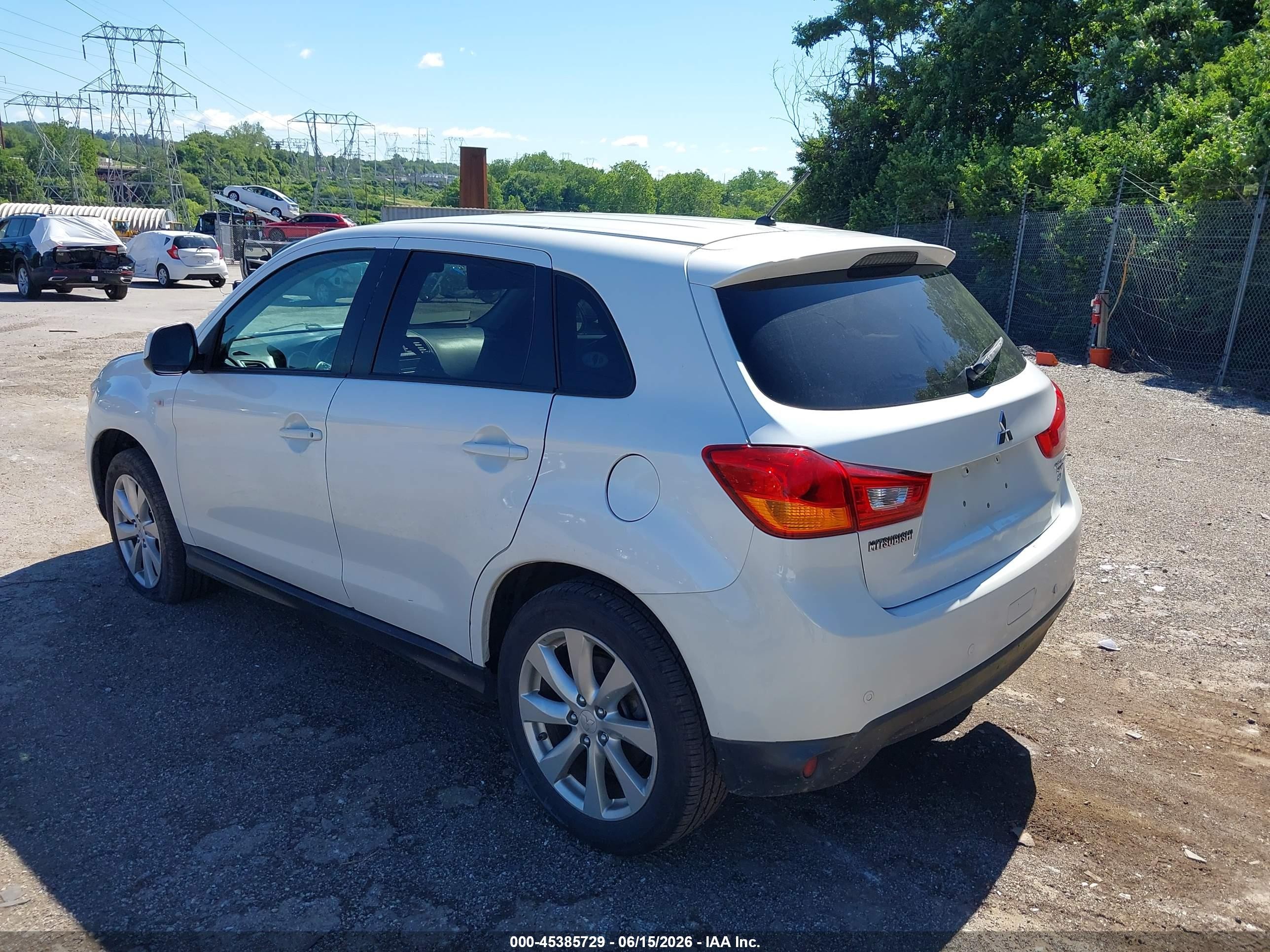 2015 Mitsubishi Outlander Sport Es White vin: 4A4AR3AW6FE041753