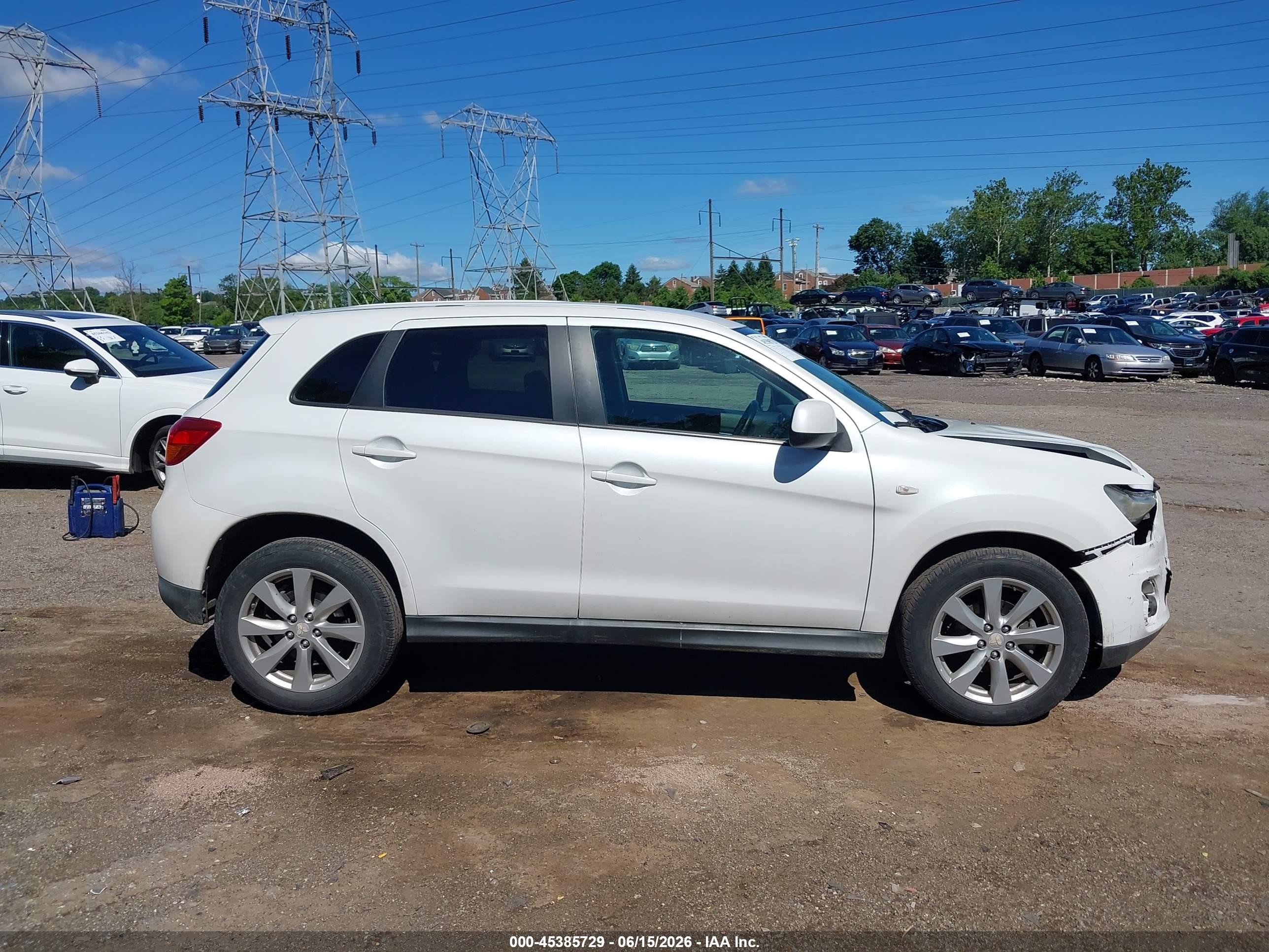 2015 Mitsubishi Outlander Sport Es White vin: 4A4AR3AW6FE041753