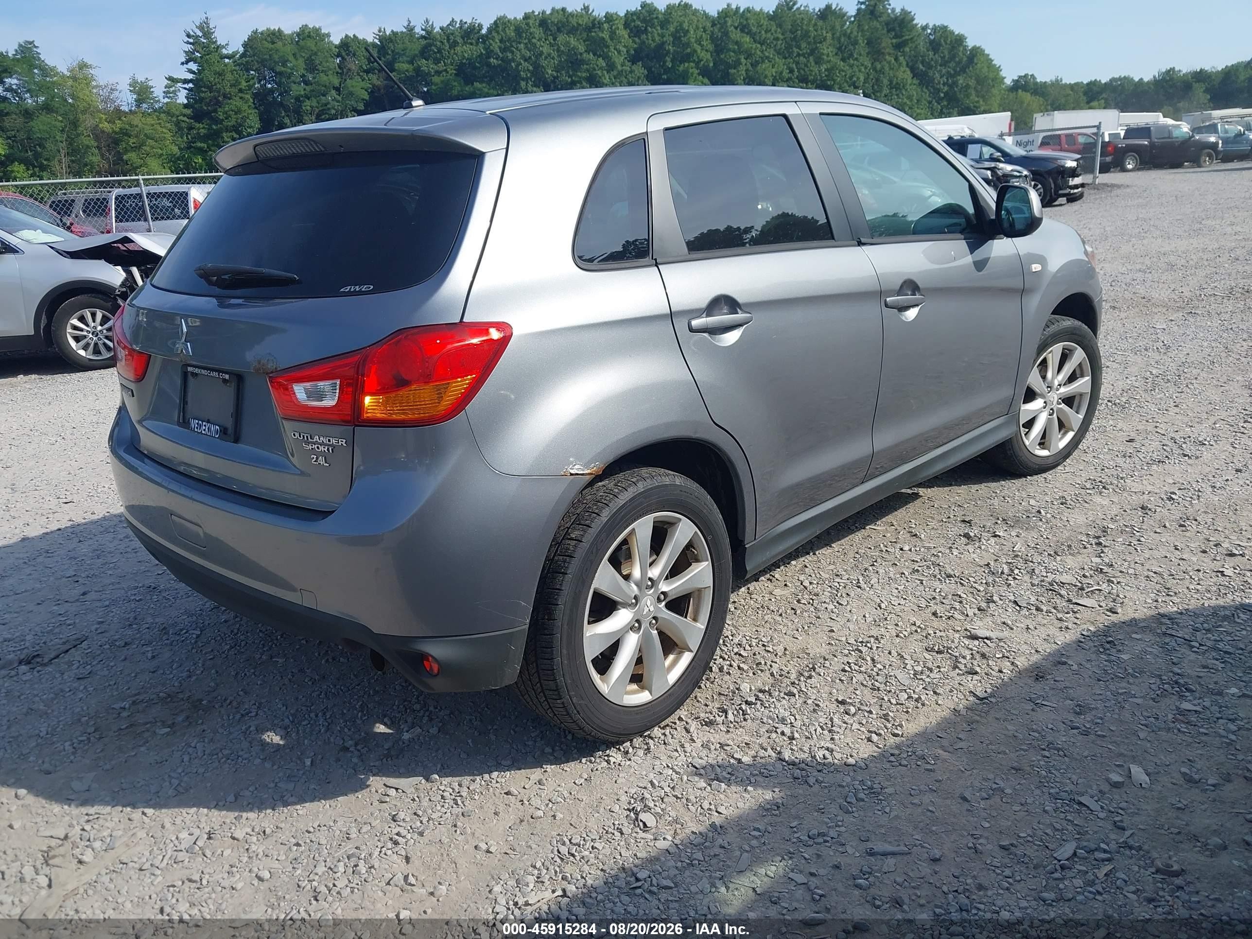 2015 Mitsubishi Outlander Sport Es Gray vin: 4A4AR3AWXFE028522