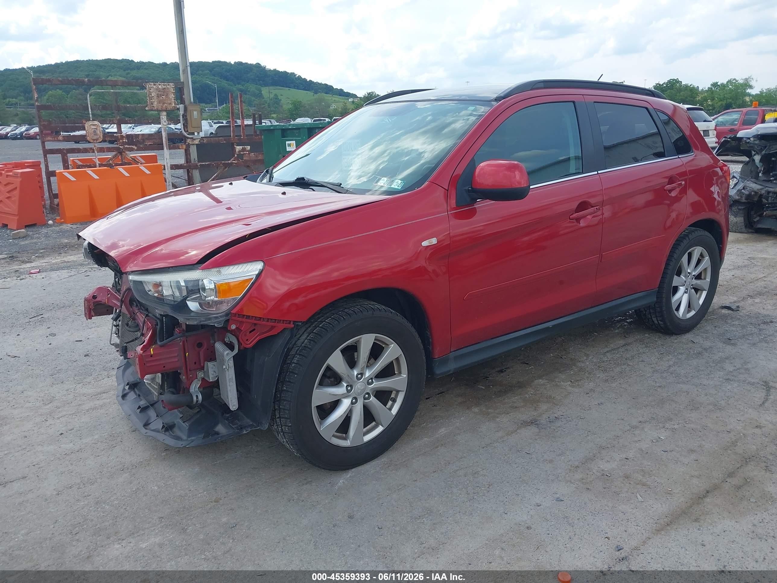 2015 Mitsubishi Outlander Sport Se Красный vin: 4A4AR4AU0FE022975