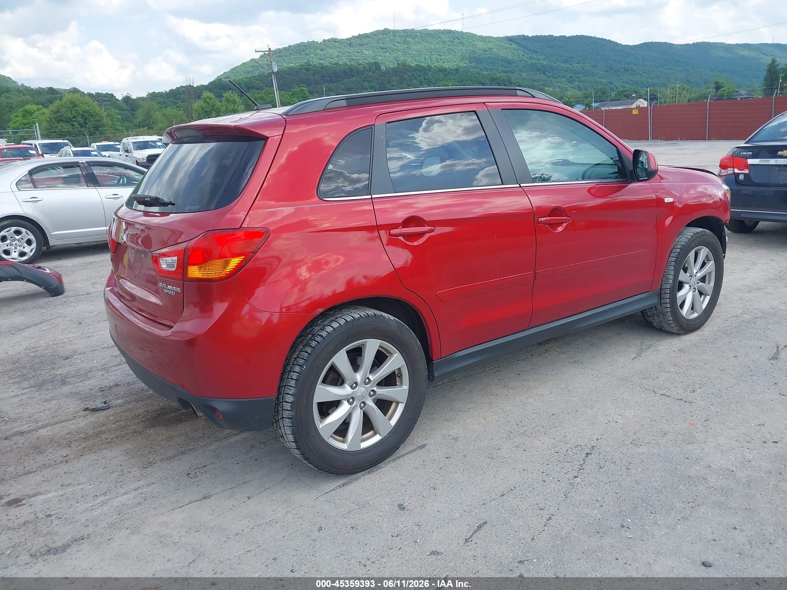 2015 Mitsubishi Outlander Sport Se Красный vin: 4A4AR4AU0FE022975