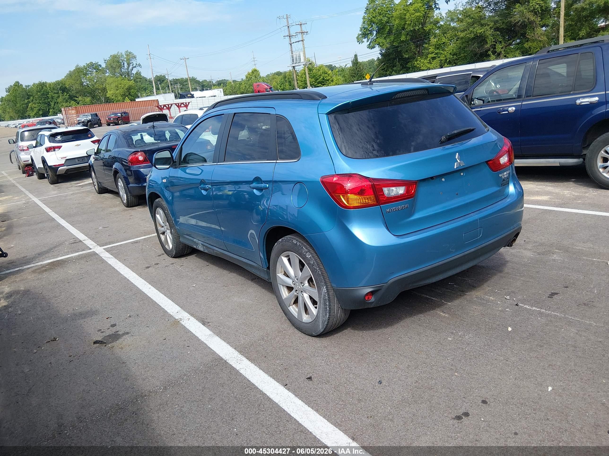 2013 Mitsubishi Outlander Sport Se Blue vin: 4A4AR4AU1DE012226