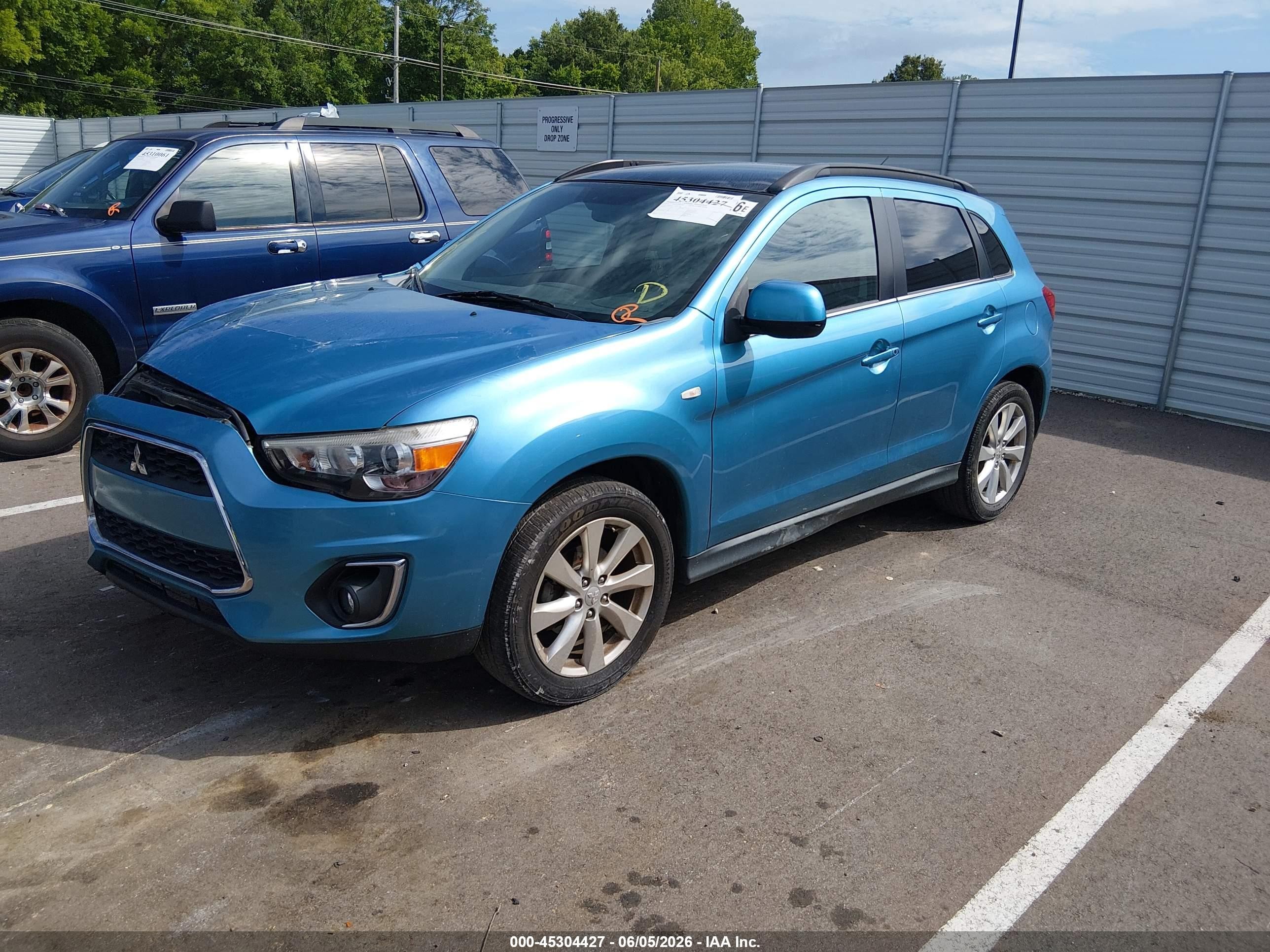 2013 Mitsubishi Outlander Sport Se Blue vin: 4A4AR4AU1DE012226