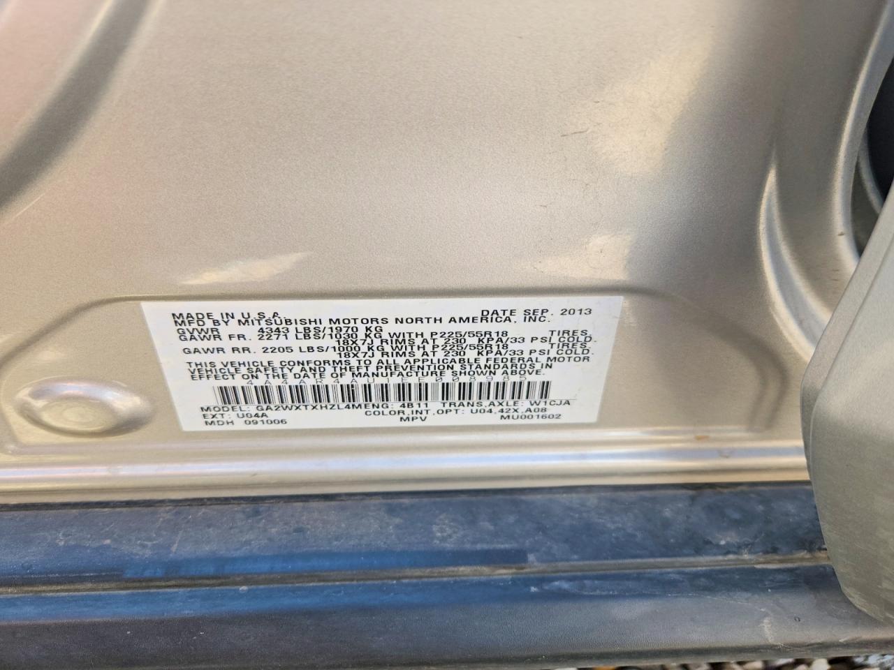 2014 Mitsubishi Outlander Sport Se Silver vin: 4A4AR4AU1EE008985