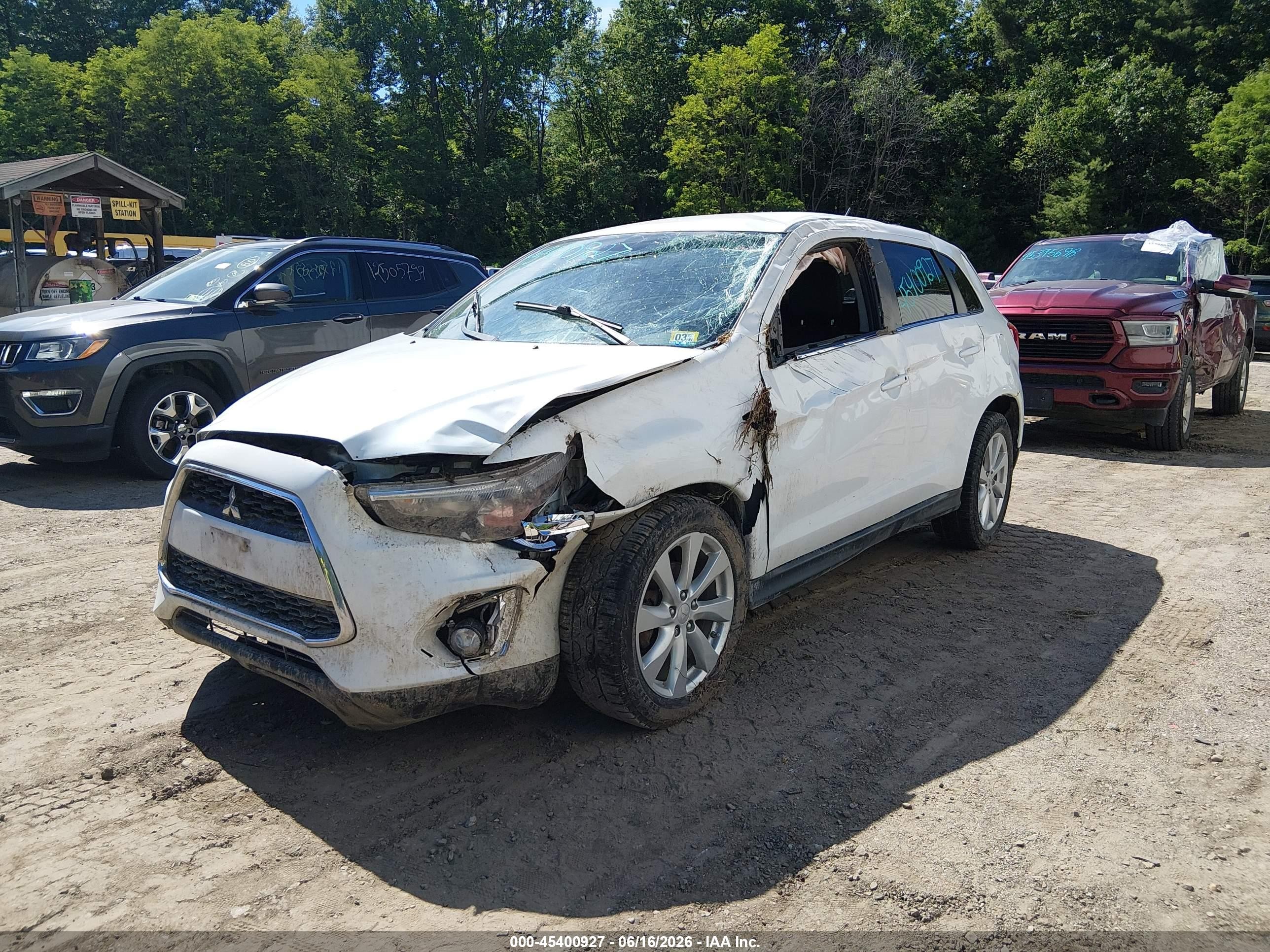 2015 Mitsubishi Outlander Sport Se White vin: 4A4AR4AU1FE025514