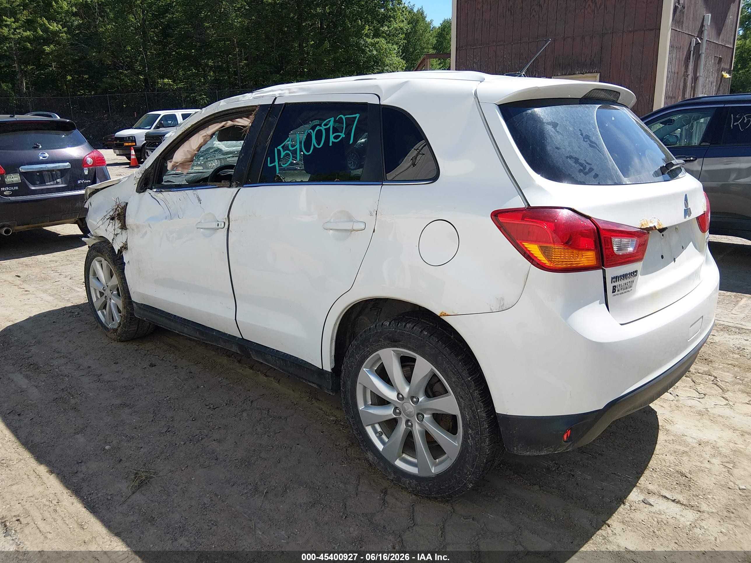 2015 Mitsubishi Outlander Sport Se White vin: 4A4AR4AU1FE025514