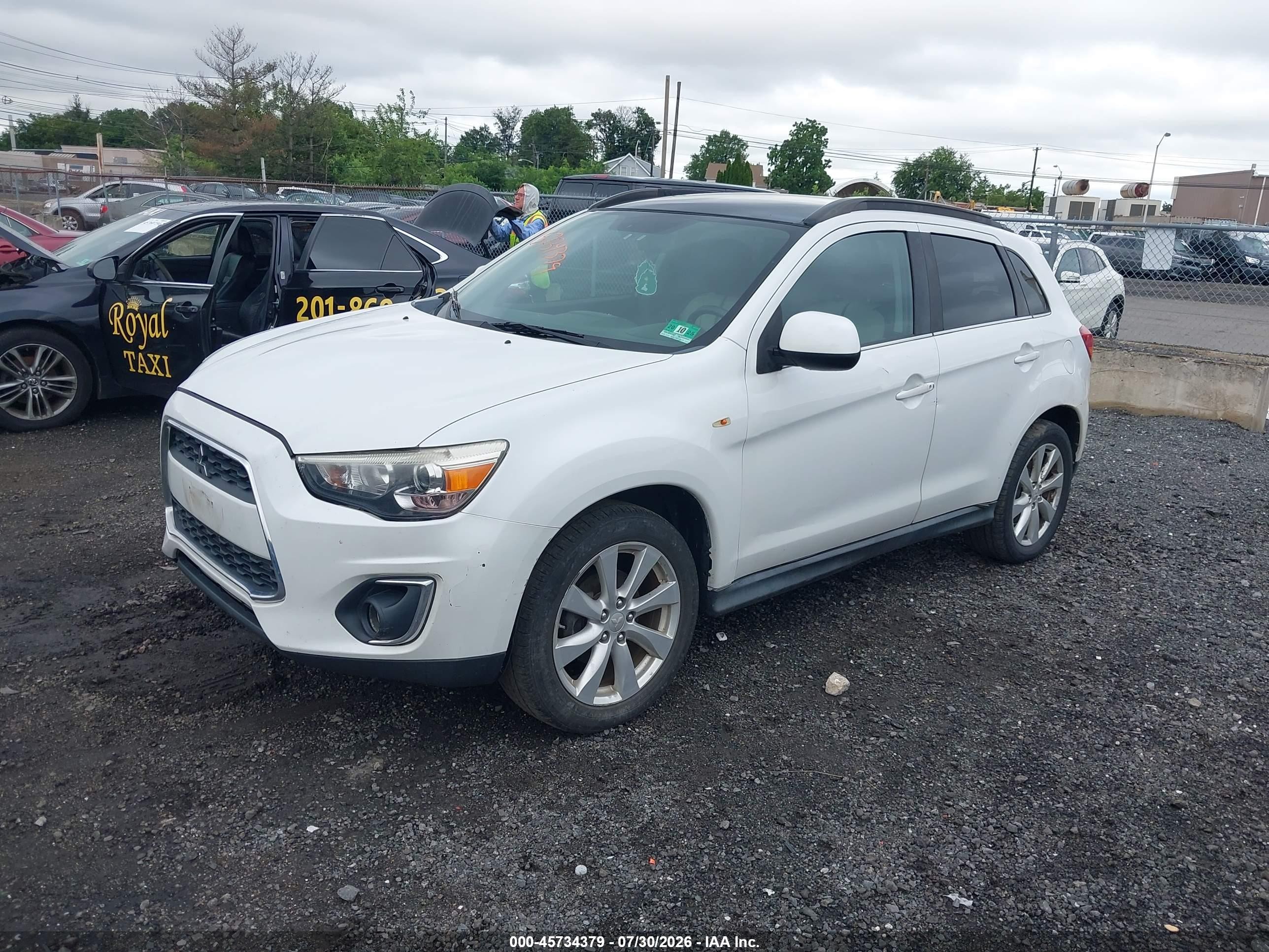 2014 Mitsubishi Outlander Sport Se White vin: 4A4AR4AU2EE027609